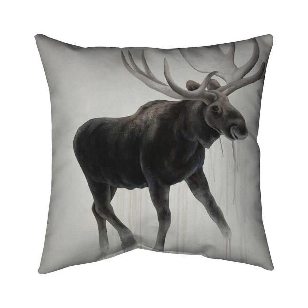 18 x 18 in. Walking Moose-Double Sided Print Outdoor Pillow Cover