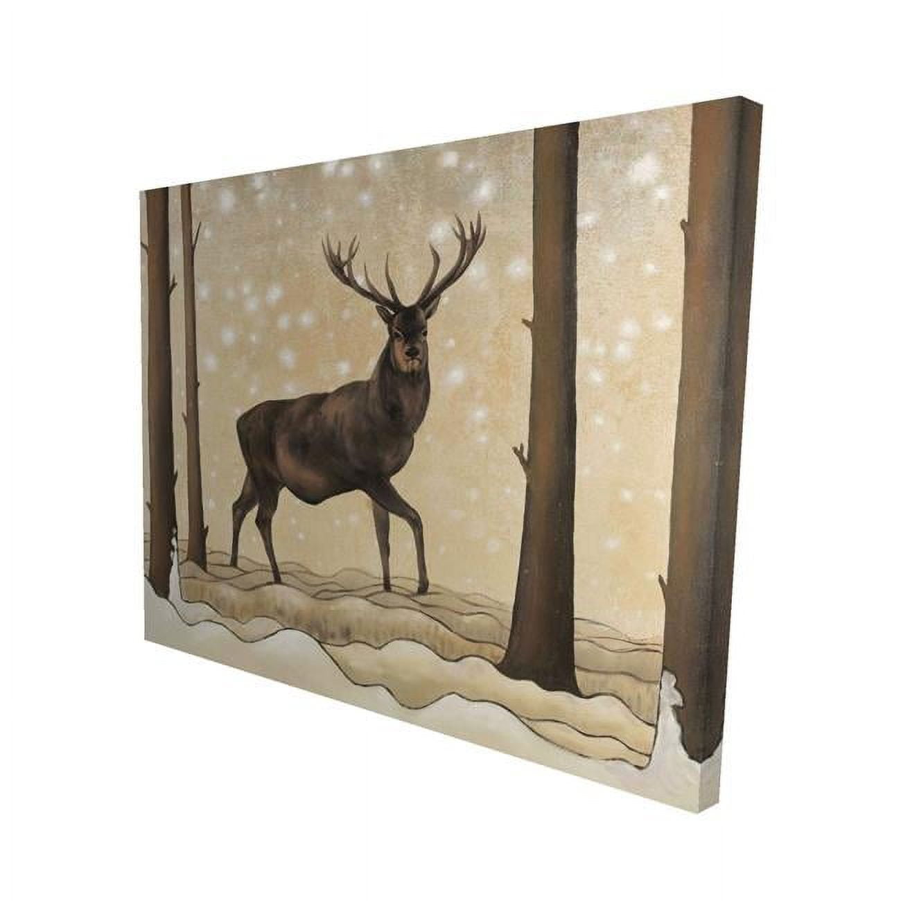 16 x 20 in. Roe Deer In A Winter Landscape-Print on Canvas