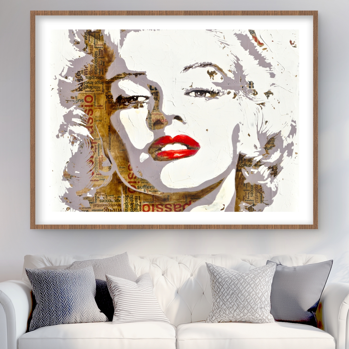 C1FM3648PMG9DJ 36 x 48 in. Marilyn Monroe Typography Art Print - Framed Home Decor