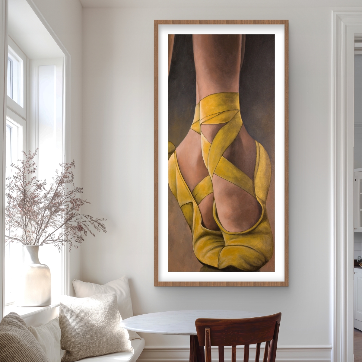 C1FM2448C4SFLI 24 x 48 in. Synchronized Ballerinas - Yellow Framed Matted Print Decor