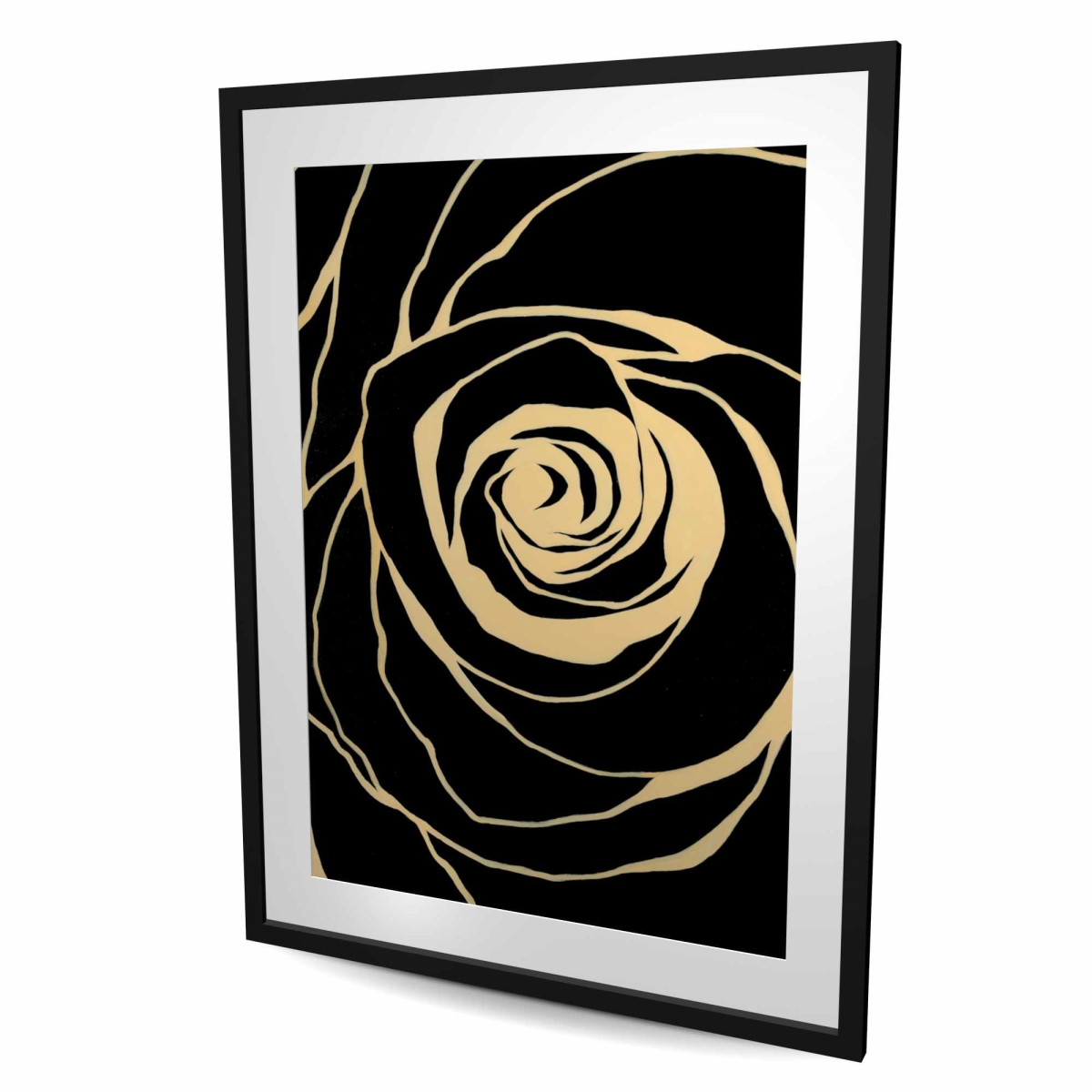 C1FM364851U9BL 36 x 48 in. Black Rose - Illustrative Floral Framed Print for Home Decor