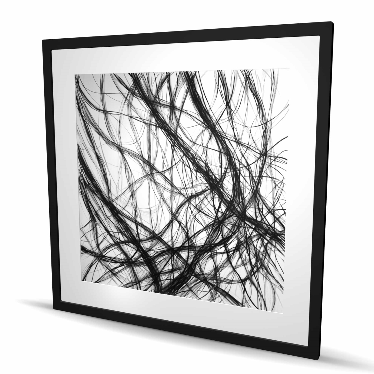 C1FM363620XXL9 36 x 36 in. Connection - Abstract White Framed Matted Print - Home Decor