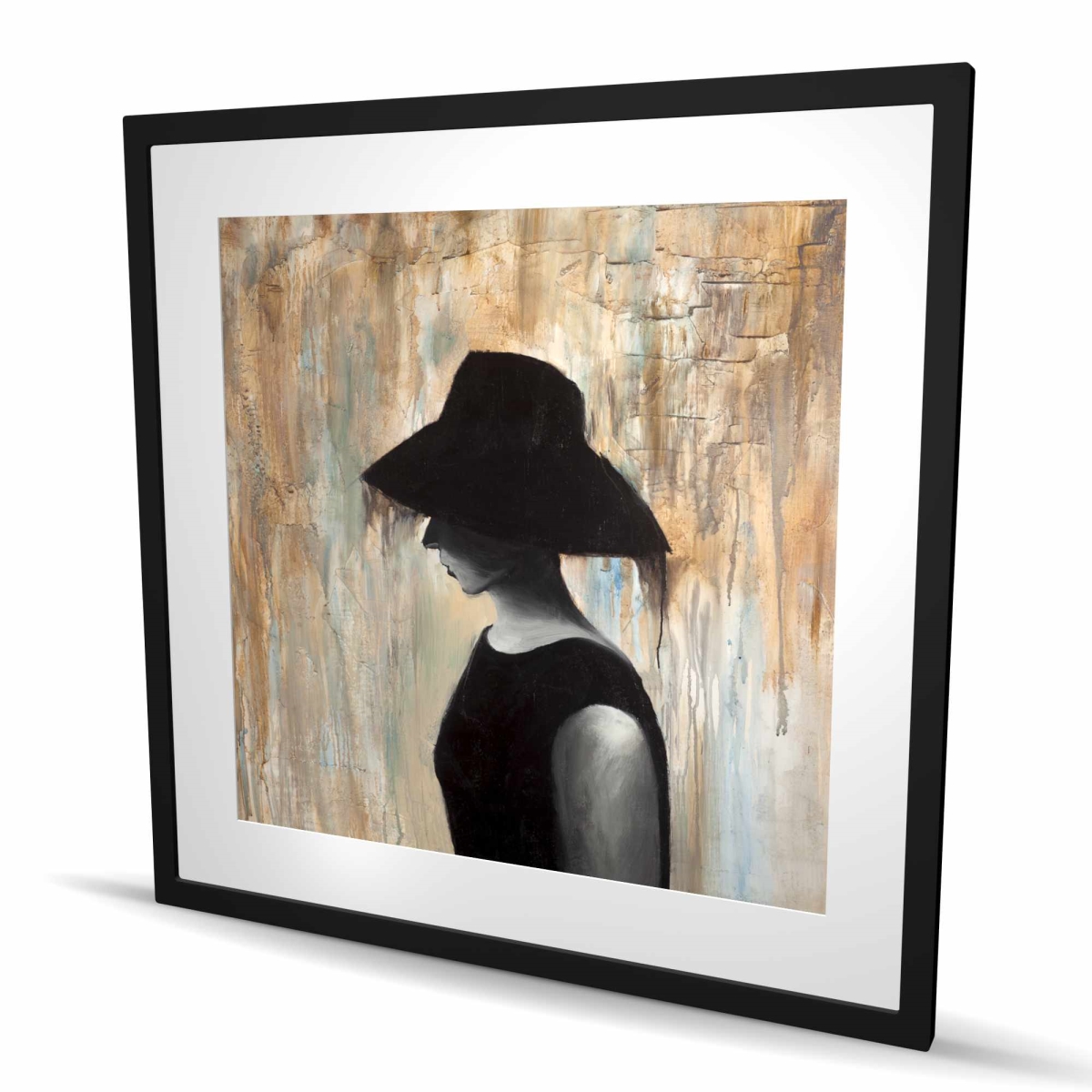 C1FM3636AWEB0D 36 x 36 in. Audrey Hepburn Big Hat Print - Framed Matted Home Decor