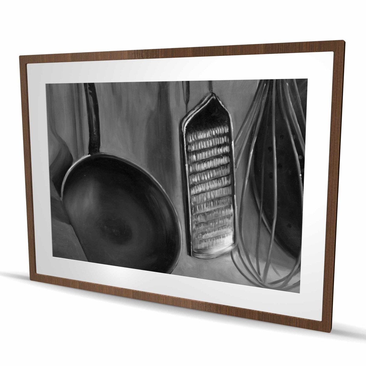 C1FM36486WN0CW 36 x 48 in. Black Kitchen Framed Matted Print - Chef Kitchen Tools Decor