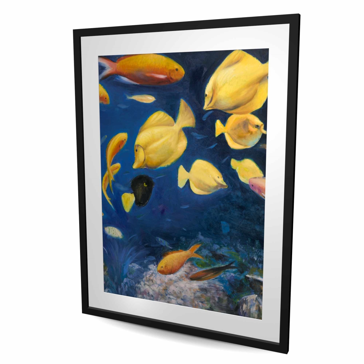 C1FM3648NC61IJ 36 x 48 in. Fish Under the Sea - Animals Bathroom Framed Matted Print