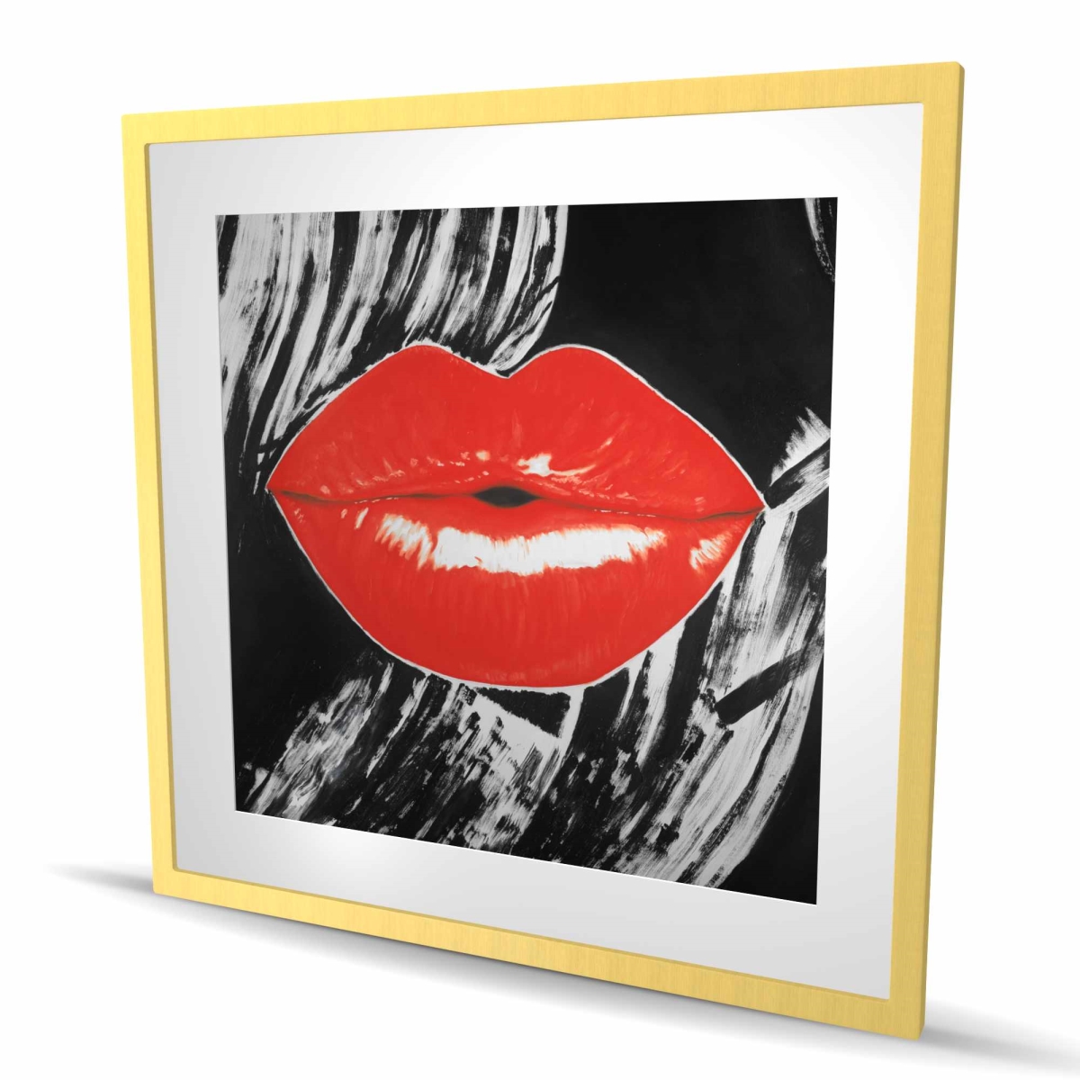 C1FM3636BPPI3L 36 x 36 in. Pouty Glossy Lips - Romantic Figurative Framed Print Decor