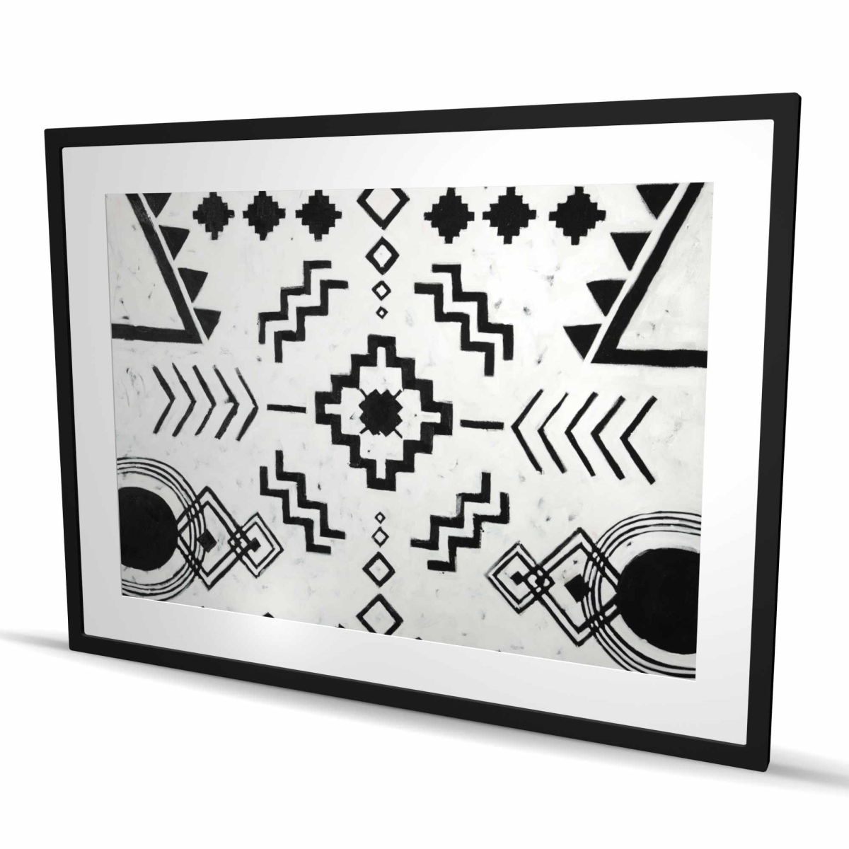 C1FM36482V04QI 36 x 48 in. Ethnic Patterns - Man Cave Framed Matted Print - Home Decor