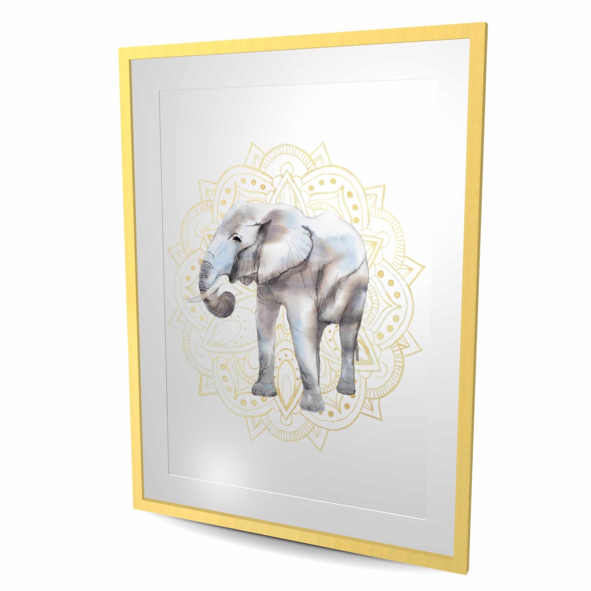 C1FM36482WZOM5 36 x 48 in. Elephant on Mandalas Pattern - Spiritual Framed Print Decor