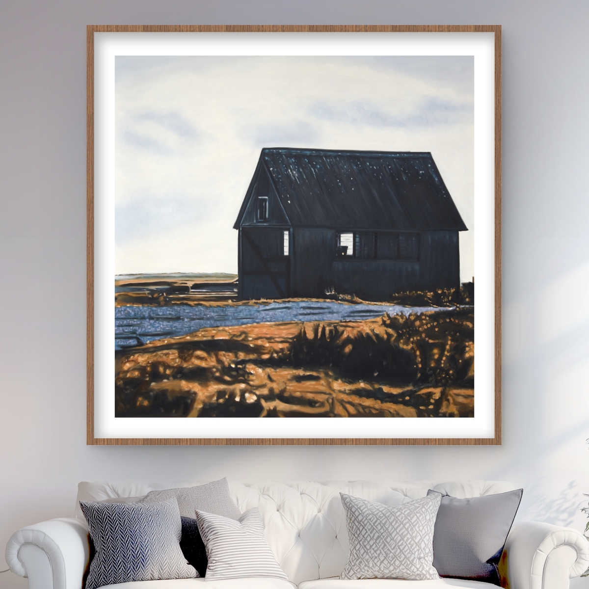 C1FM4848W8PN4Q 48 x 48 in. Abandoned Barn - Orange Rustic Framed Matted Print for Decor