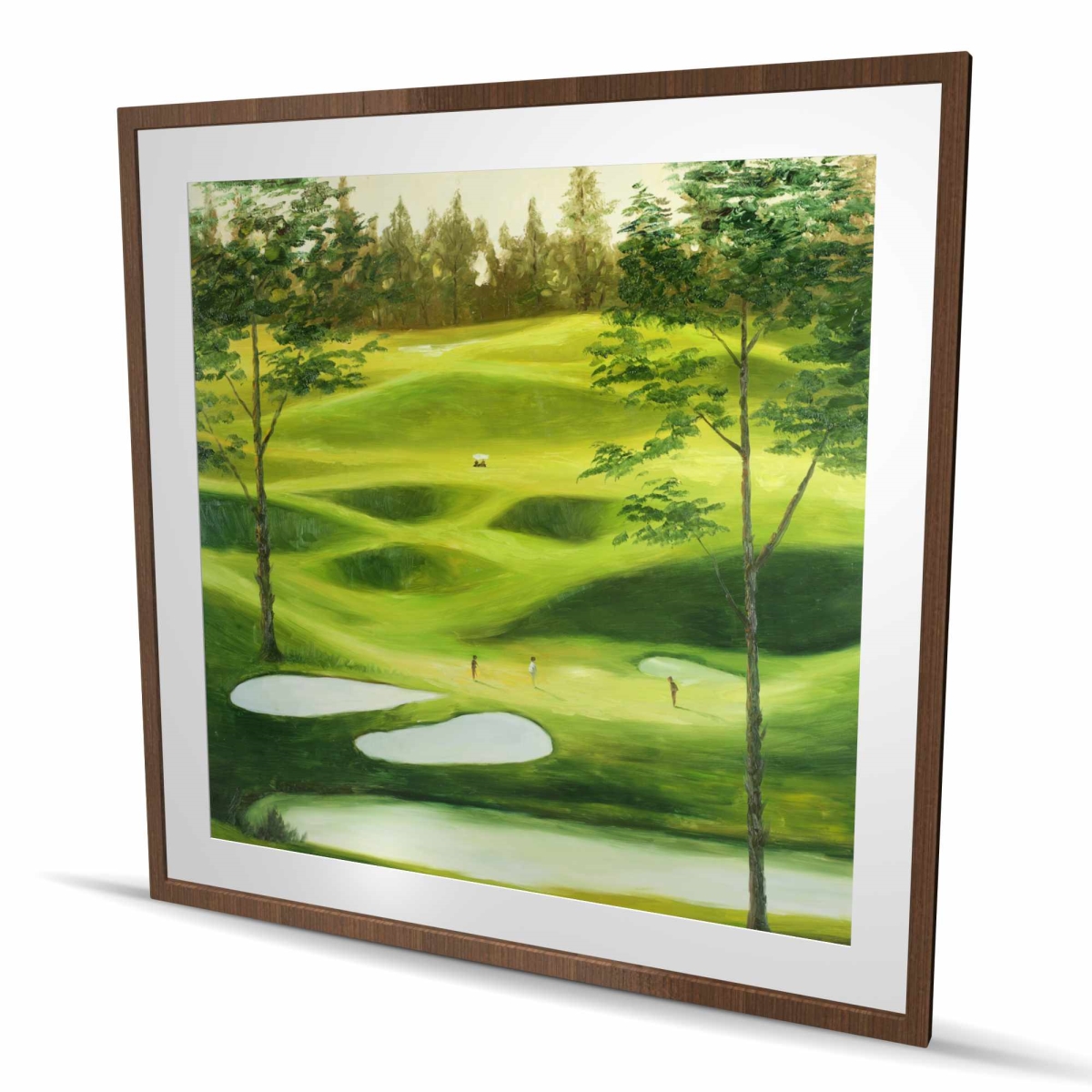 C1FM48483VO57B 48 x 48 in. Big Golf Course - Landscapes White Framed Matted Print Decor