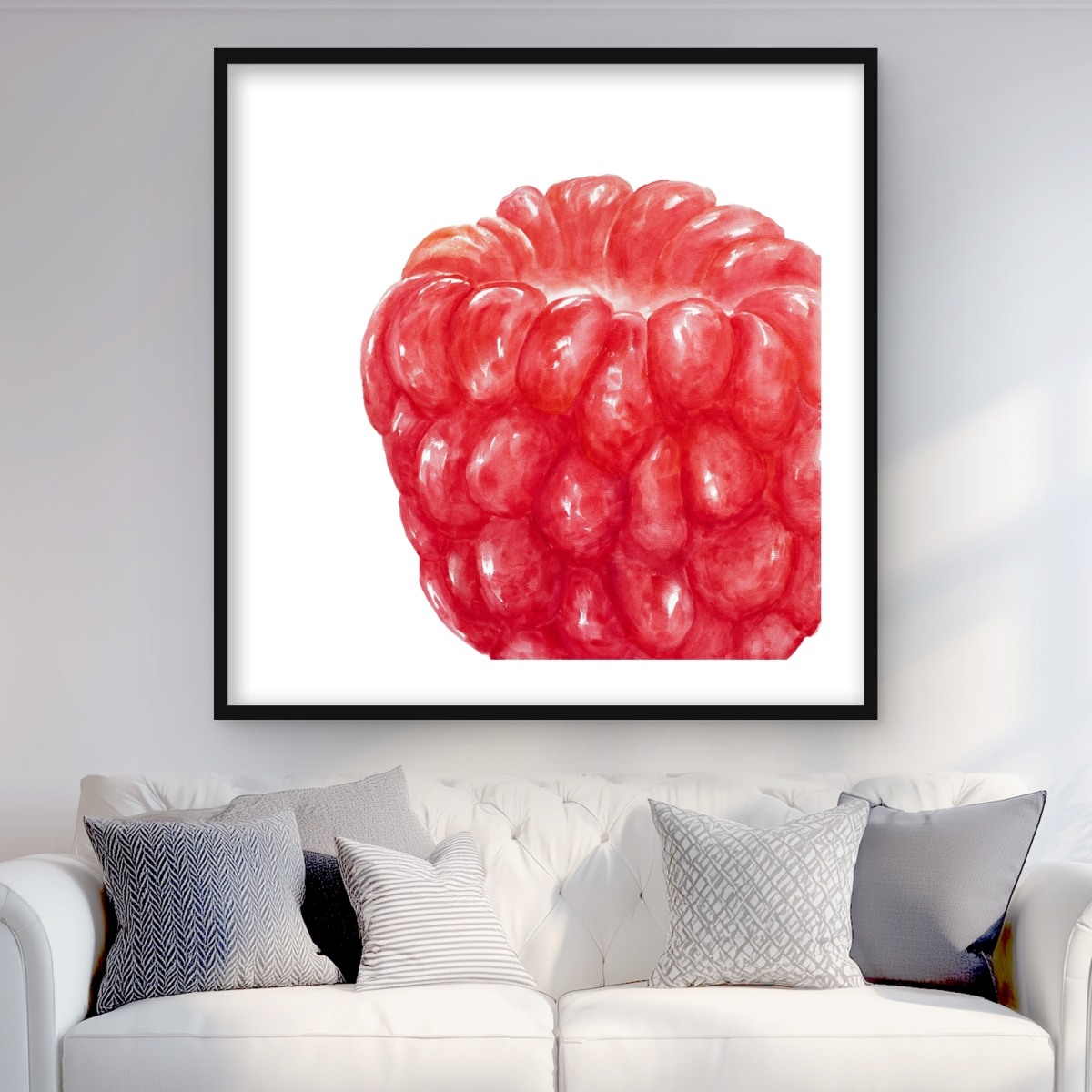 C1FM36369T3B4D 36 x 36 in. Raspberry - Kitchen Food Framed Matted Print for Home Decor