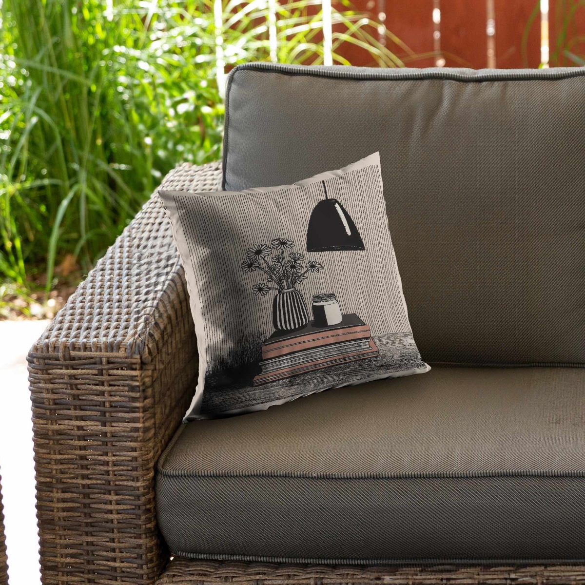 C1PO1616H5DIVG 16 x 16 in. On Top Beige Still Life Outdoor Throw Pillow - Home Decor