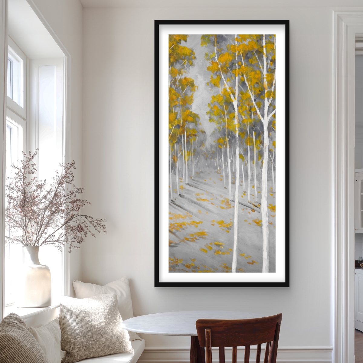 C1FM2448V5GEWL 24 x 48 in. Birch Forest - Framed Matted Print for Home Office Decor
