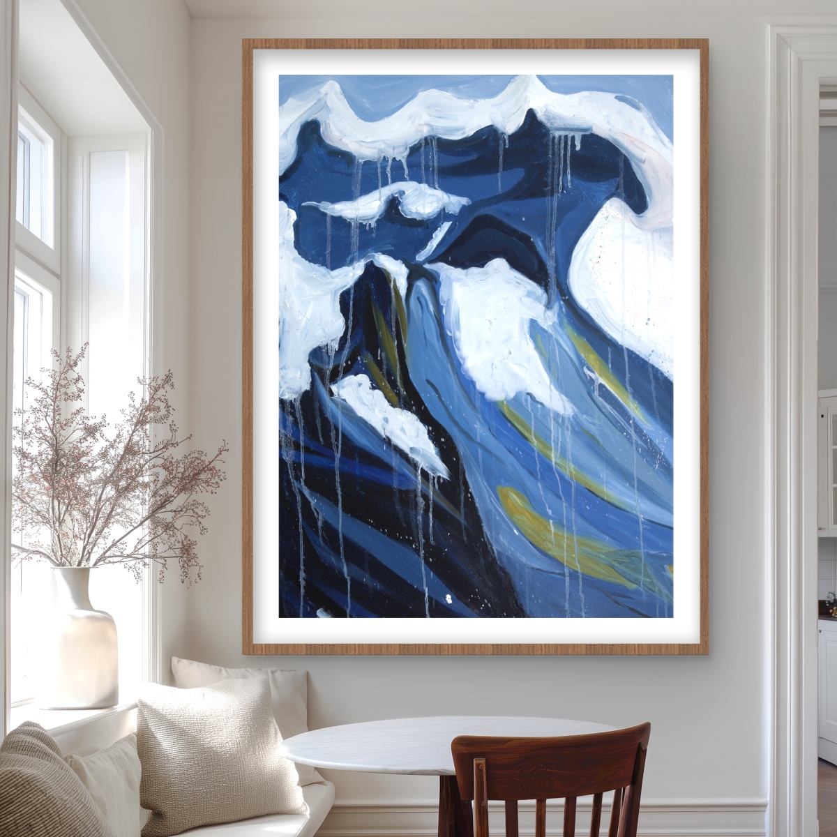 C1FM364837BY7S 36 x 48 in. Wave in Motion - Modern Coastal Framed Matted Print Decor