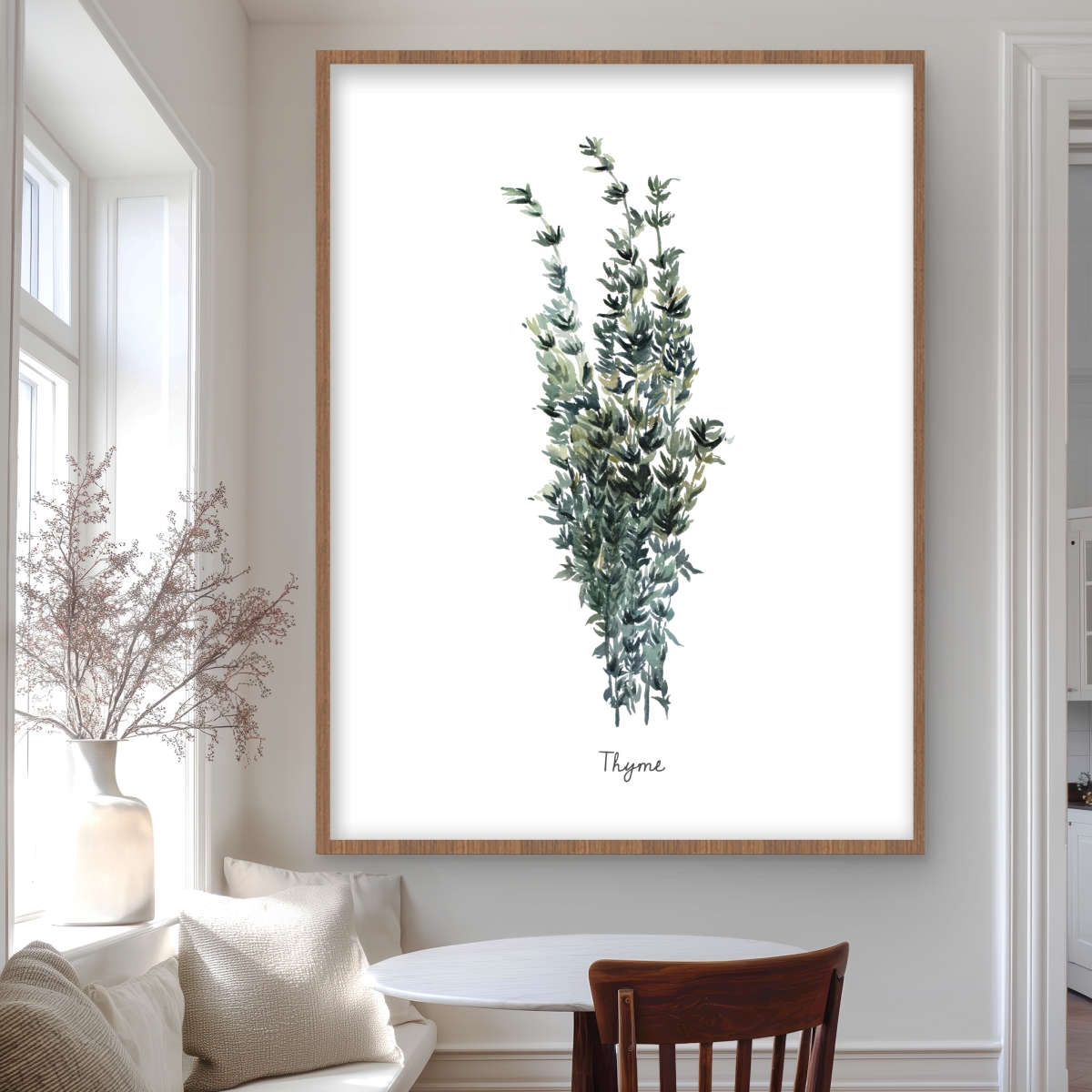 C1FM3648WYMTHR 36 x 48 in. Thyme Leaves Bundle - Framed Matted Print for Home Decor