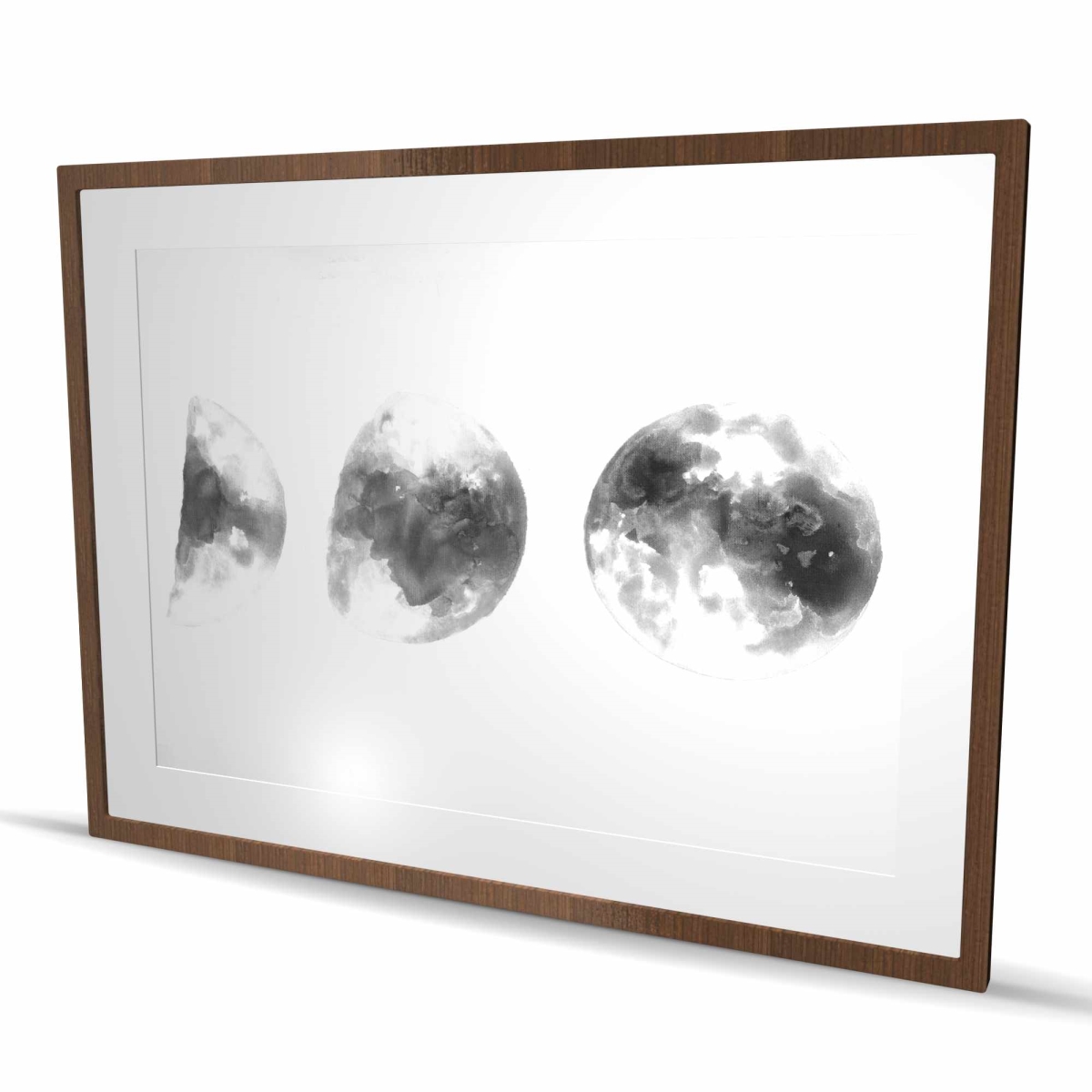 C1FM36485F1VO7 36 x 48 in. Eclipse in Several Phases - White Scandinavian Framed Print