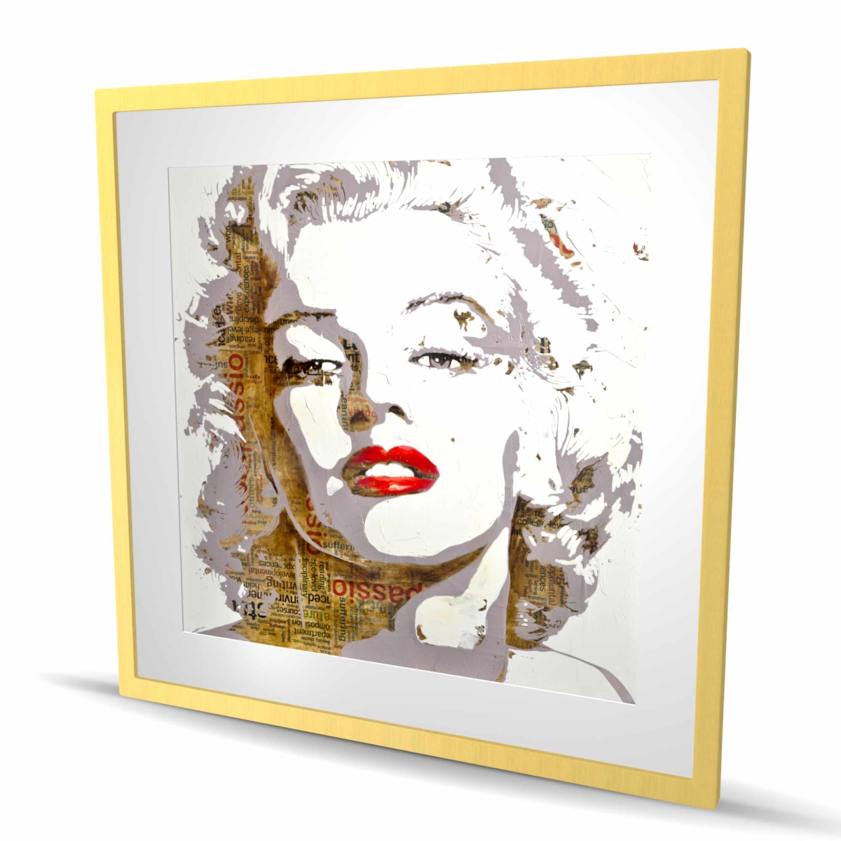 C1FM3636B1HCNK 36 x 36 in. Marilyn Monroe Typography Bedroom Print - Framed Home Decor