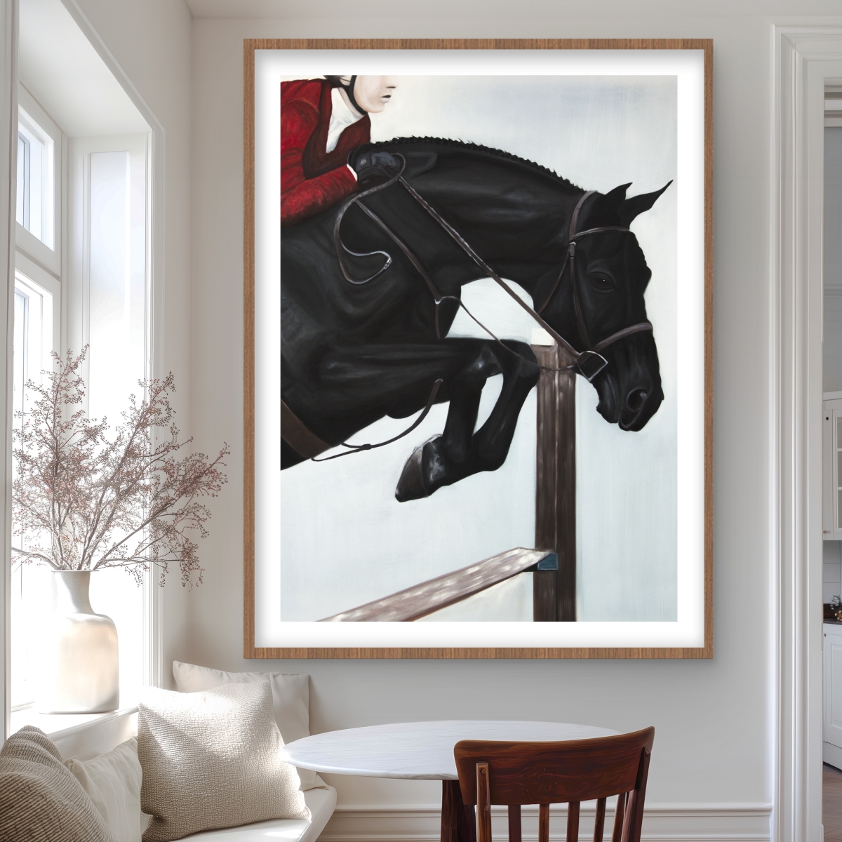 C1FM36489K32MS 36 x 48 in. Riding Competition - Framed Matted Print for Home Decor