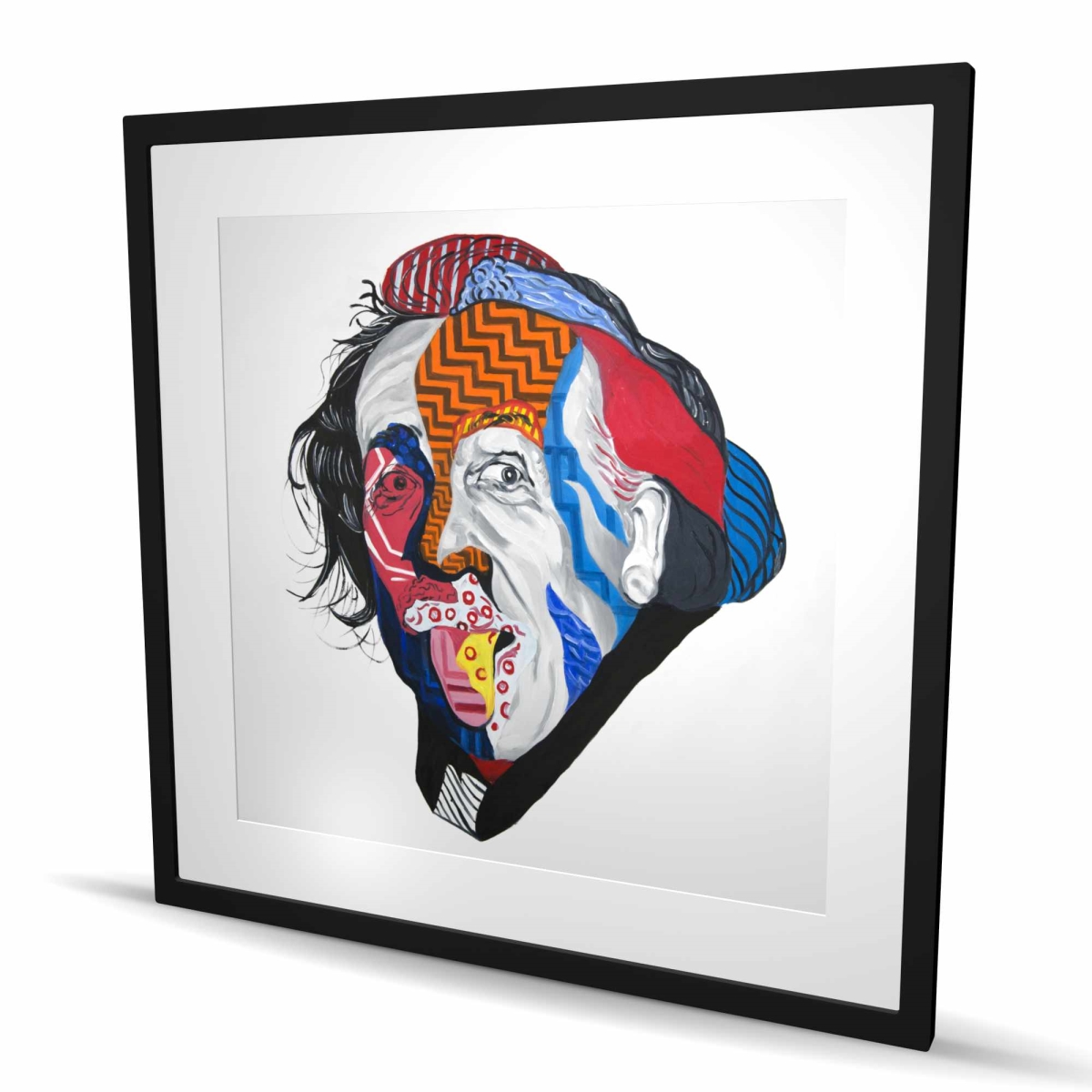 C1FM3636CBIS3O 36 x 36 in. Abstract Albert Einstein - Contemporary Shapes Framed Print
