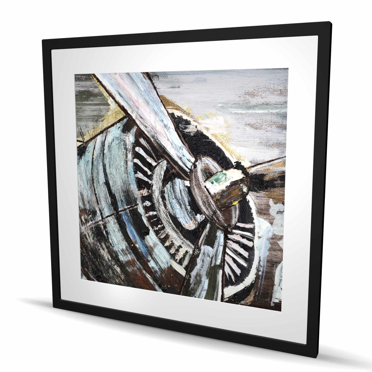 C1FM3636HOFB5M 36 x 36 in. Airplane Propeller - Black Transportation Framed Print Decor