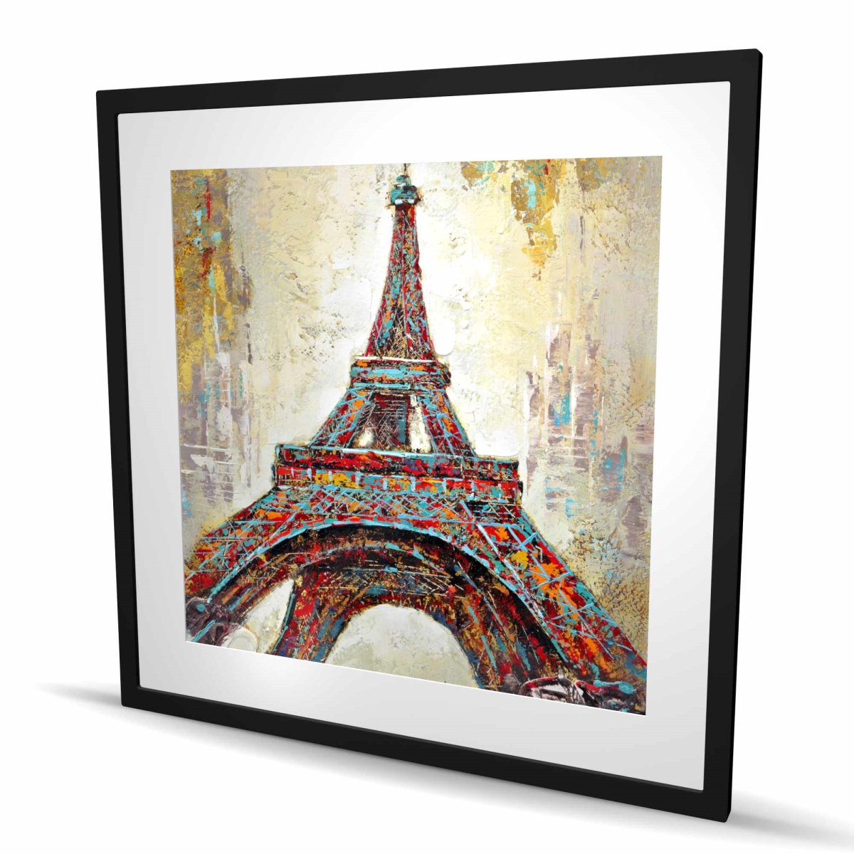 C1FM3636LJZLZ8 36 x 36 in. Abstract Eiffel Tower - Framed Matted Print for Home Decor