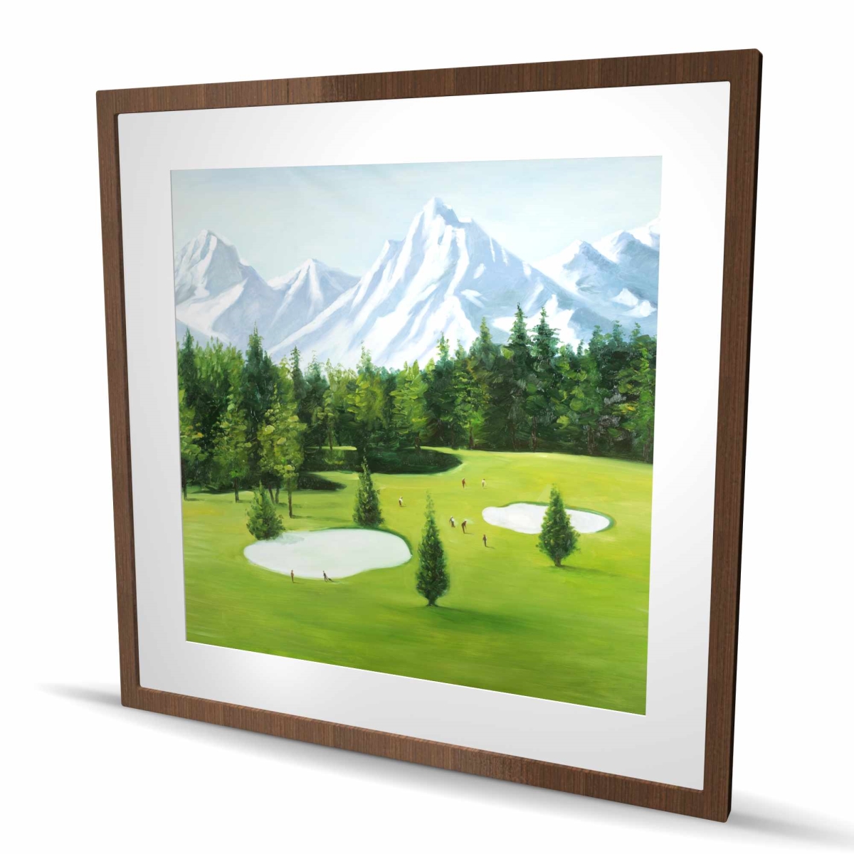 C1FM3636LLUCWK 36 x 36 in. Golf Course with Mountains View - Framed Print for Man Cave