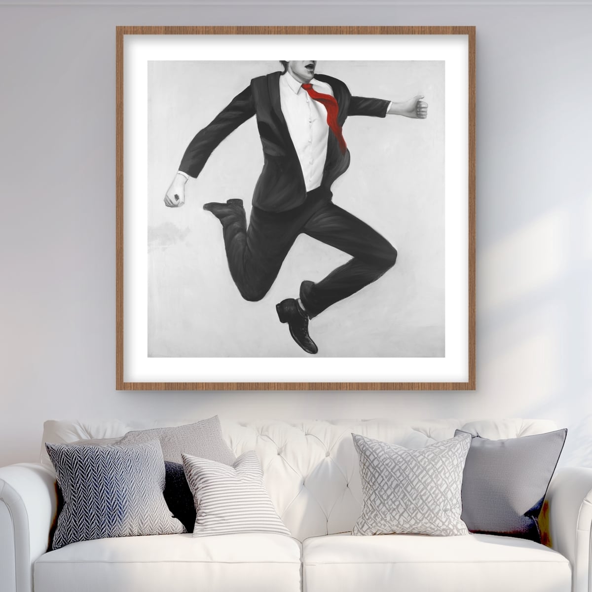C1FM3636SLCDCB 36 x 36 in. Happy Classic Man - Contemporary Figurative Framed Print