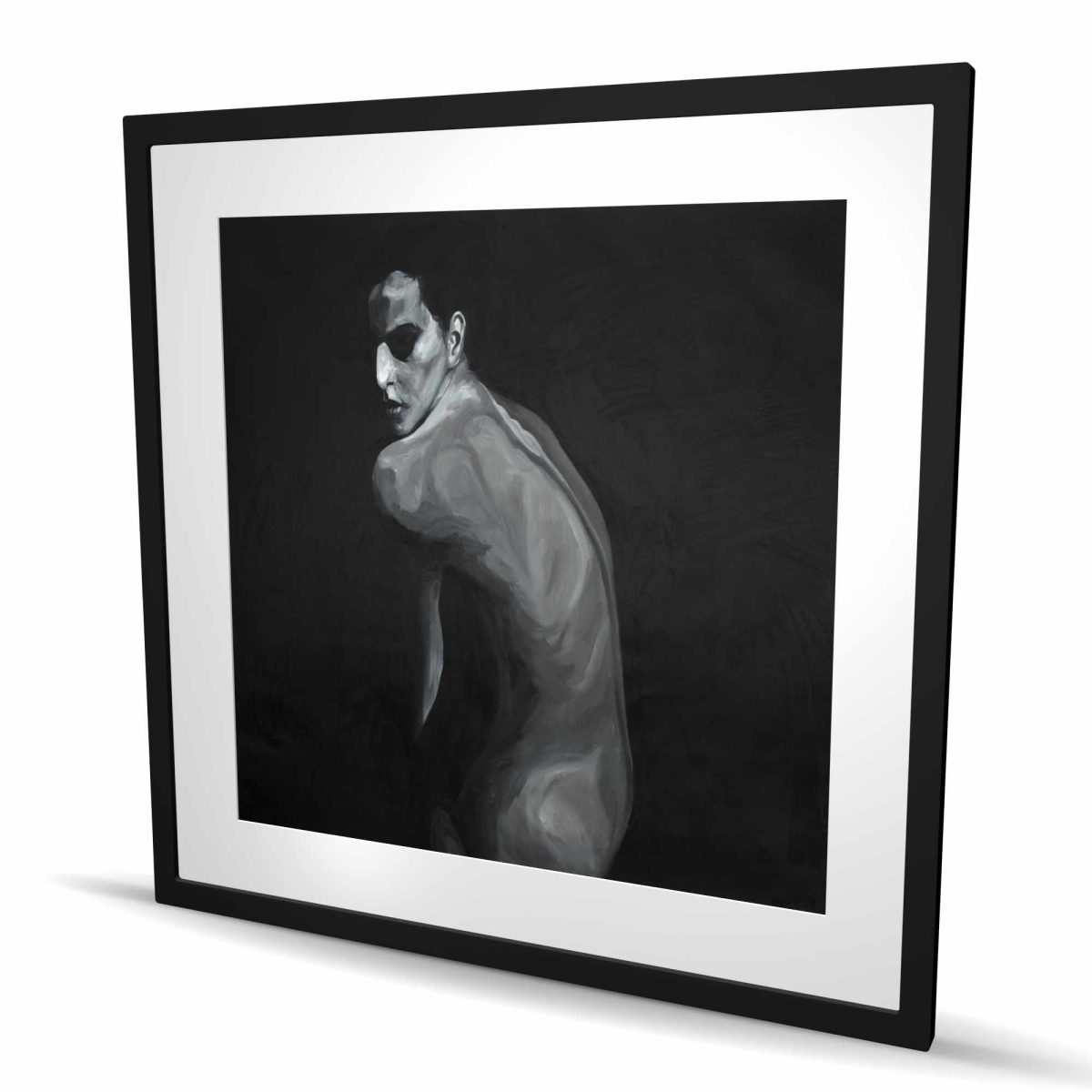 C1FM36361YJ1N9 36 x 36 in. Denuded - Black & White Figurative Framed Matted Print