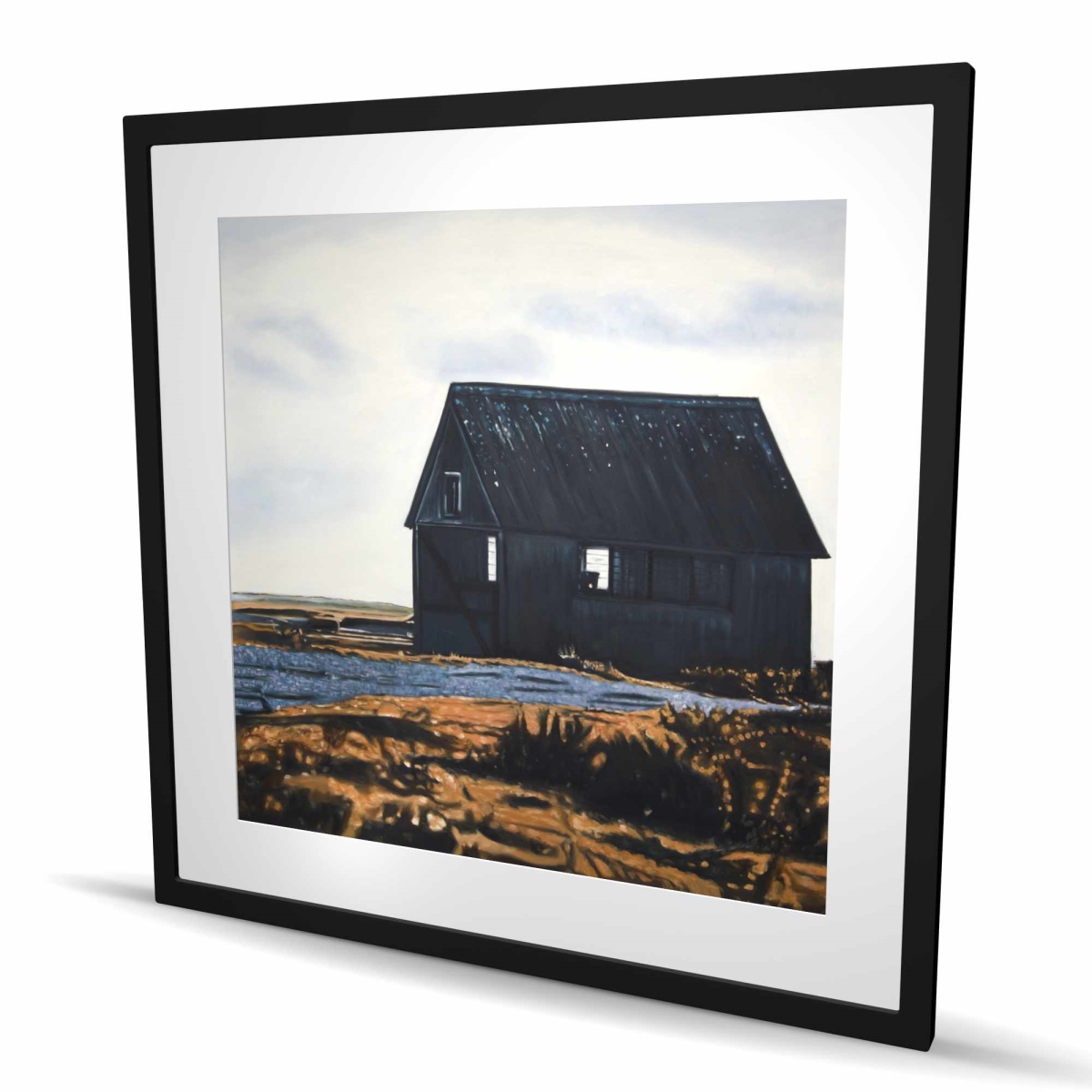 C1FM363673VIUH 36 x 36 in. Abandoned Barn - Rustic Office Framed Matted Print for Decor
