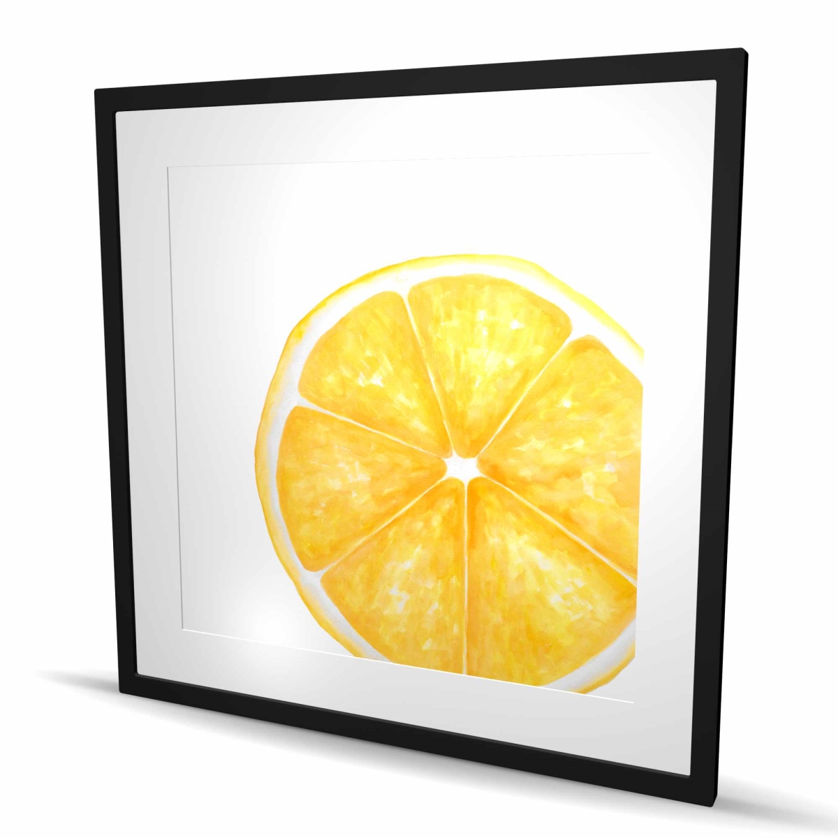 C1FM36367W6HOW 36 x 36 in. Lemon Slice - Exotic Framed Matted Print for Home Decor