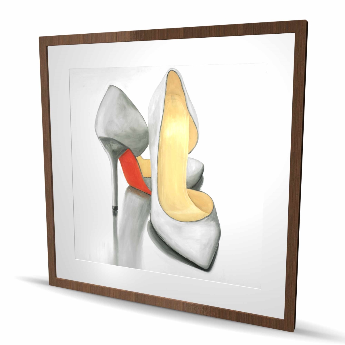 C1FM363630EVDE 36 x 36 in. High Heel Ready to Wear - Still Life Red Framed Print Decor