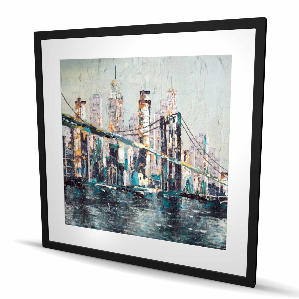 C1FM36363EPWA6 36 x 36 in. Abstract & Texturized Bridge - Contemporary Framed Print