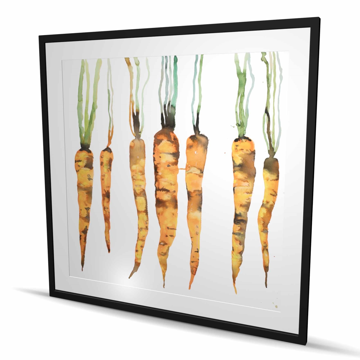 C1FM48480B4E6K 48 x 48 in. Freshly Picked Carrots - Gastronomy Botanical Framed Print