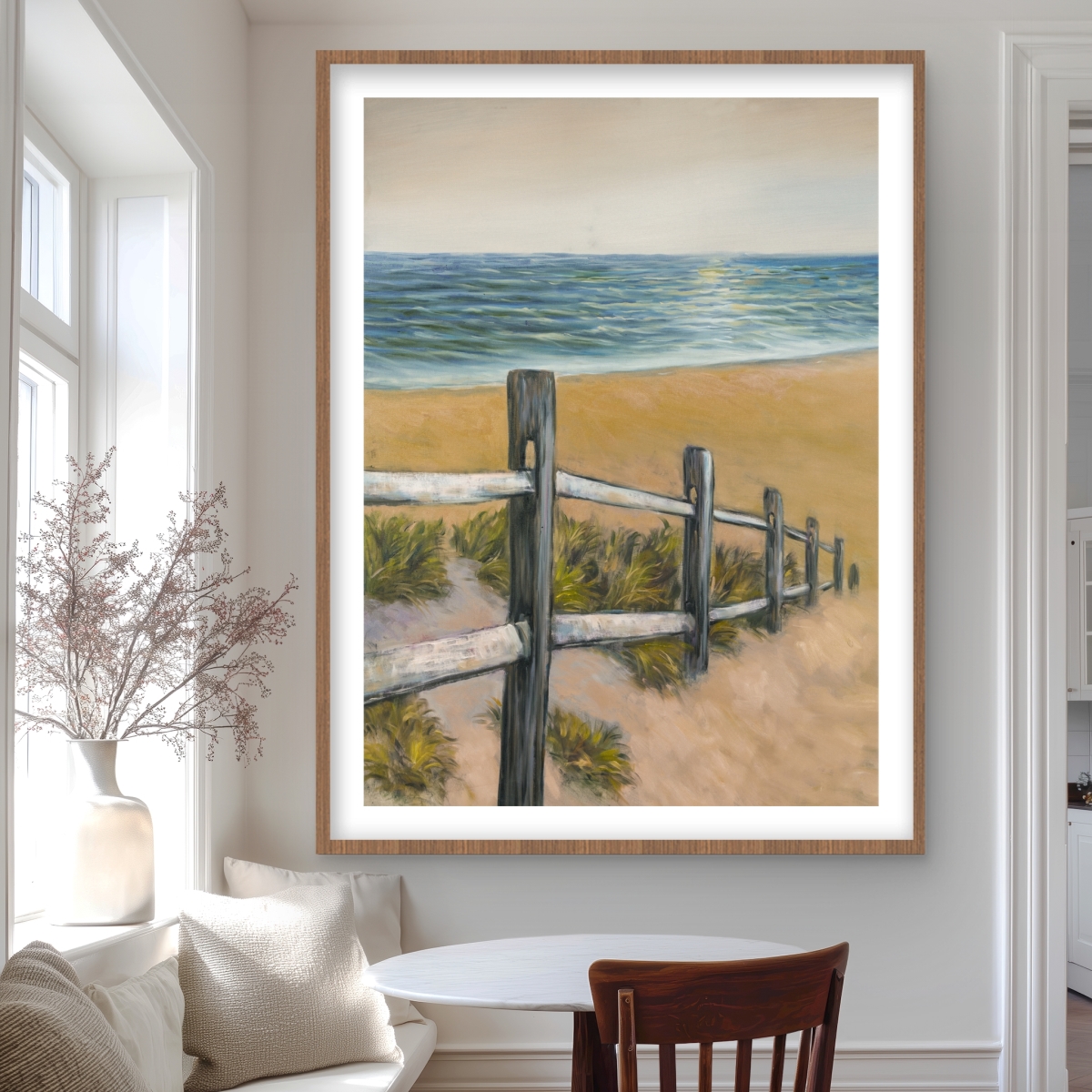 C1FM3648CB4YVX 36 x 48 in. Quiet Seaside - Contemporary Bathroom Framed Matted Print