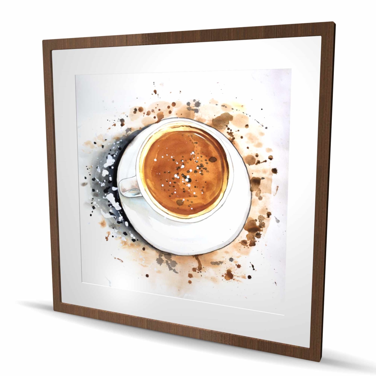 C1FM3636JL4D3G 36 x 36 in. Cappuccino Refreshing - Kitchen Hygge Framed Matted Print