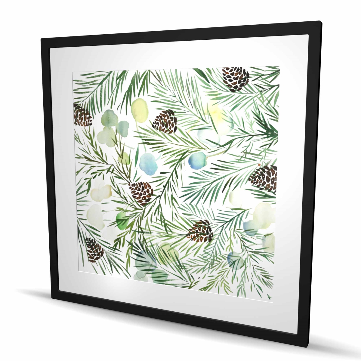 C1FM3636PF33M7 36 x 36 in. Pine Cone Pattern - Seasons Livingroom Framed Matted Print