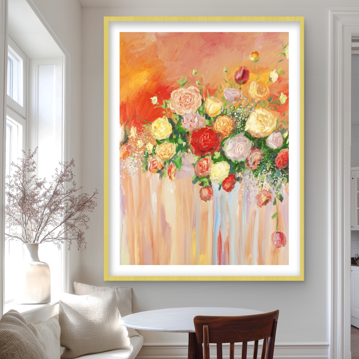 C1FM3648FX5EP9 36 x 48 in. Bouquet of Multicolor Abstract Flowers - Contemporary Print