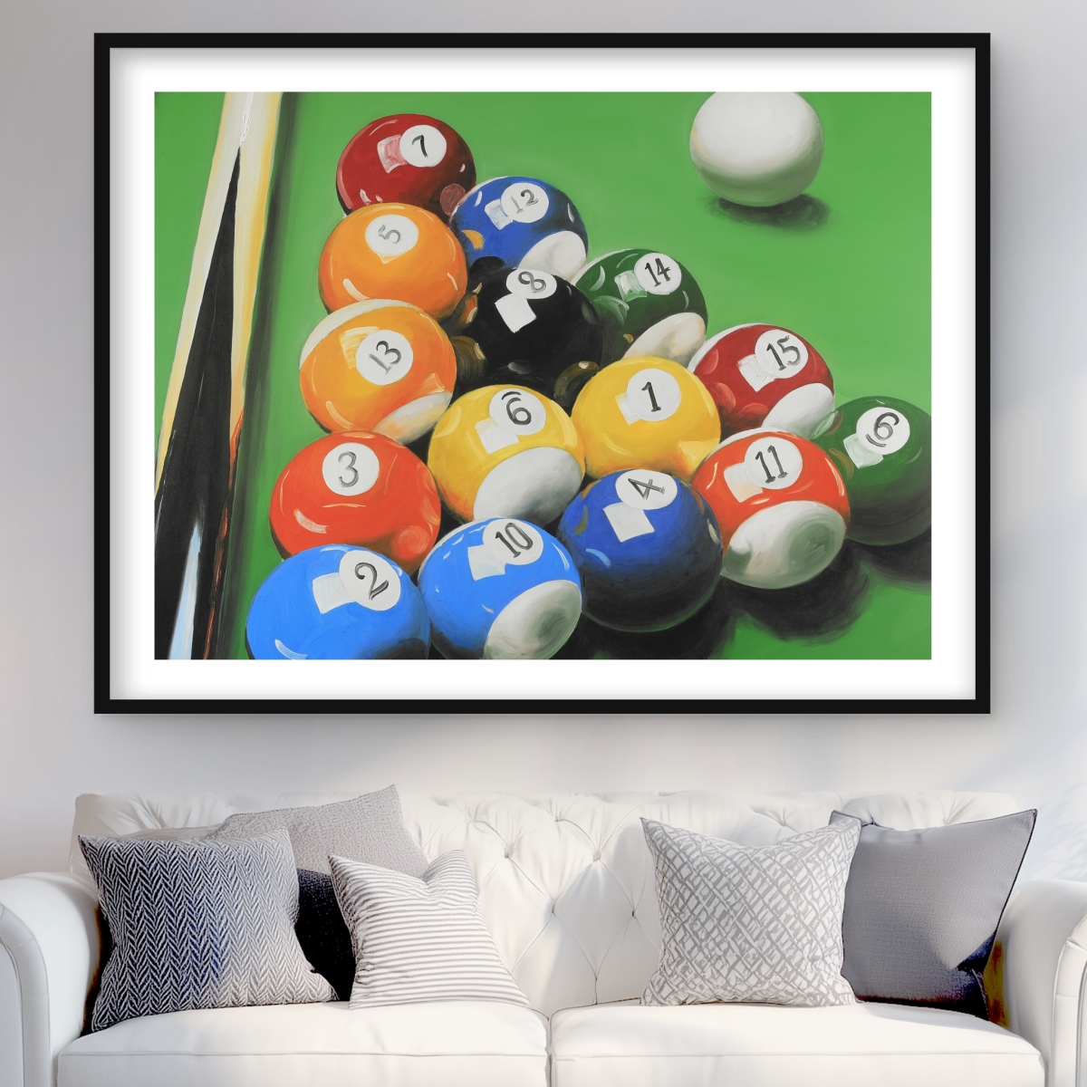 C1FM3648I1VBHM 36 x 48 in. Pool Table with Ball Formation - Hyperrealist Man Cave Print