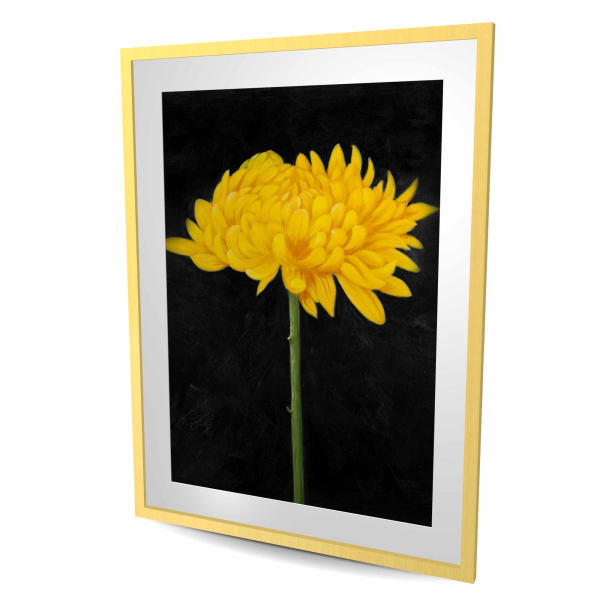 C1FM3648NOFNZ2 36 x 48 in. Chrysanthemum - Rustic Bedroom Framed Matted Print Decor