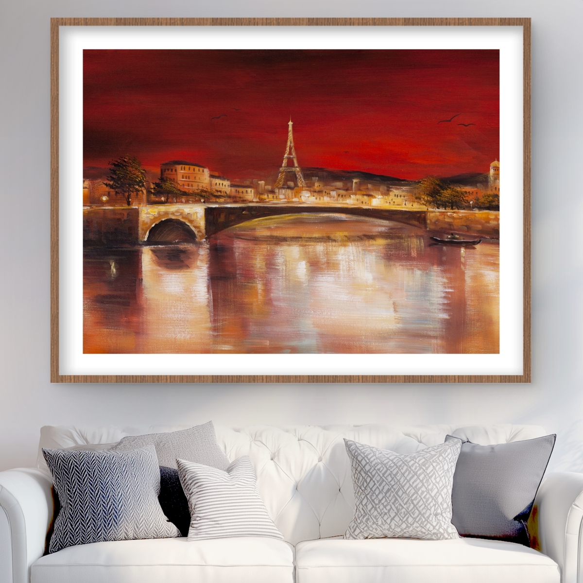 C1FM3648DMUNVG 36 x 48 in. Paris by Red Dawn - Red Framed Matted Print for Home Decor