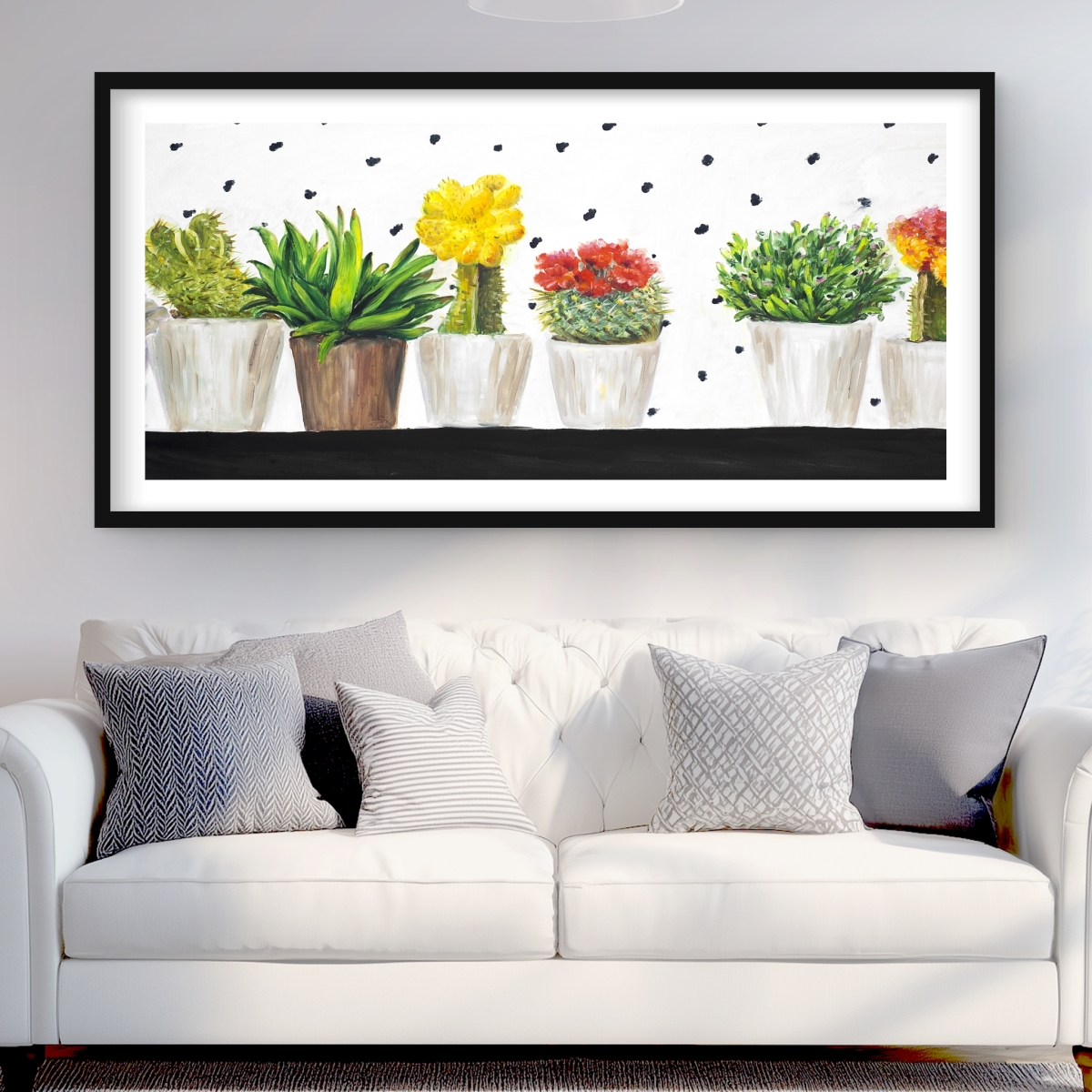 C1FM2448O51FRX 24 x 48 in. Small Cactus & Succulents - Romantic Still Life Print