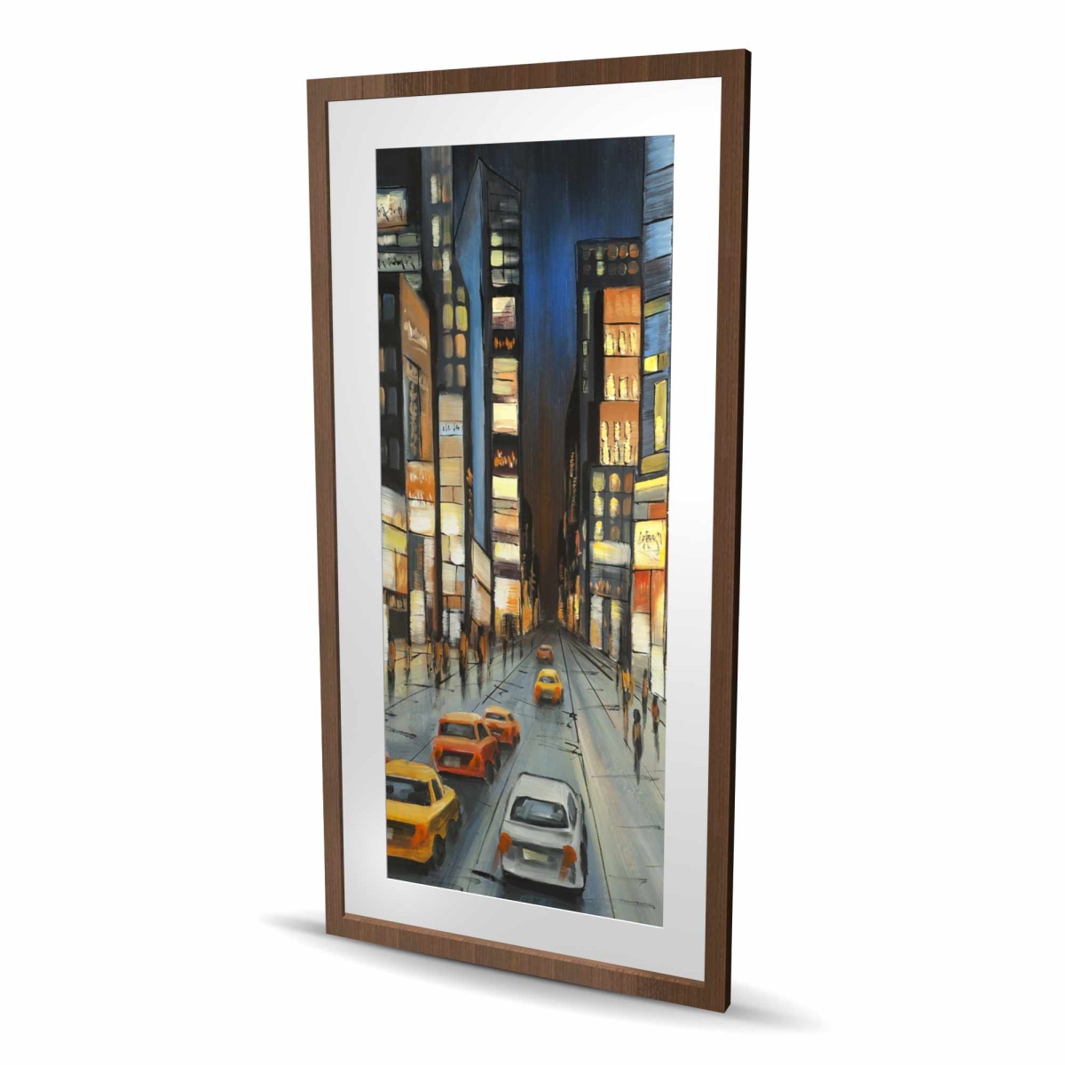 C1FM2448SRUPU8 24 x 48 in. View on Times Square - Blue Framed Matted Print for Decor