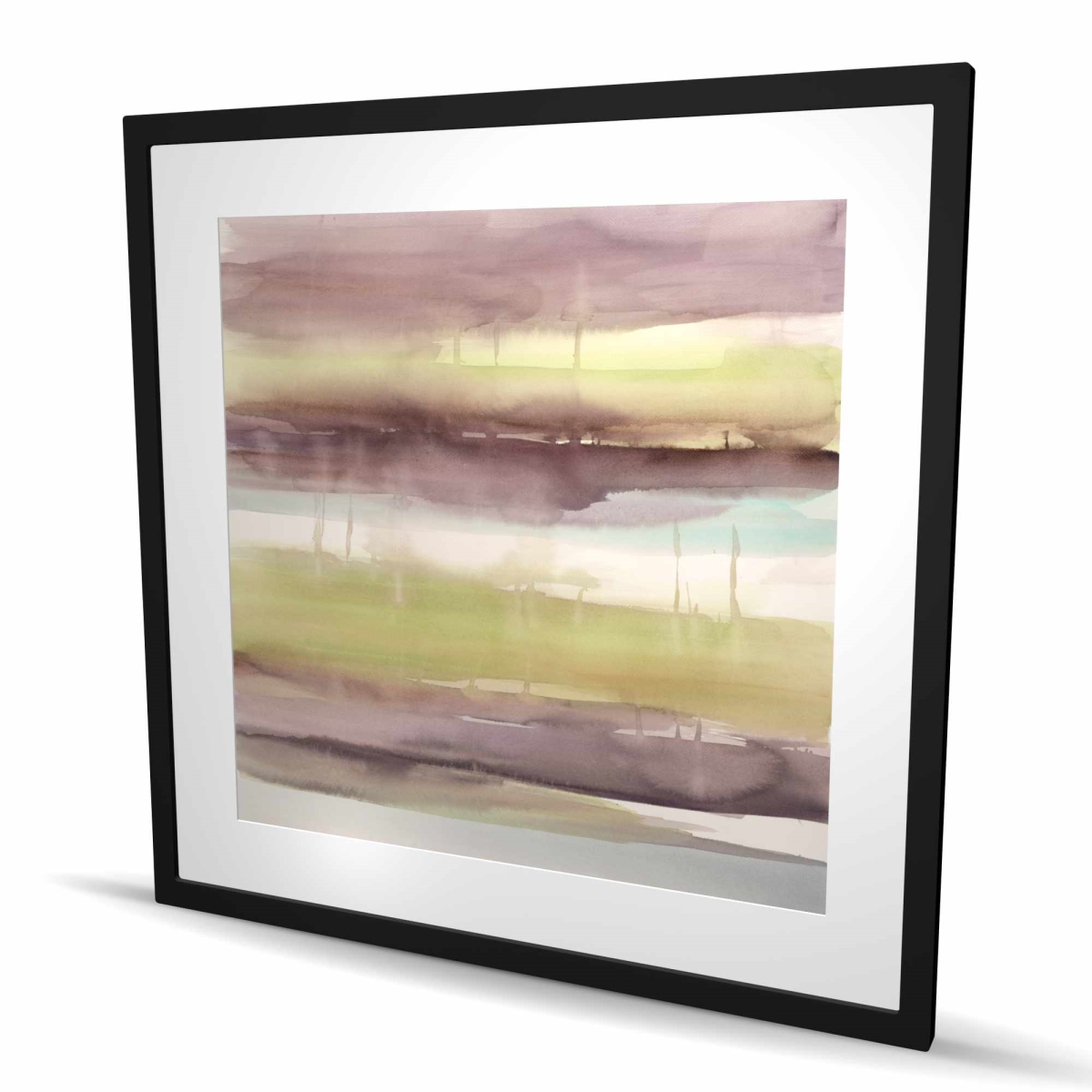 C1FM36368OEJ4F 36 x 36 in. Beautiful Stripes - Beige Abstract Framed Matted Print Decor