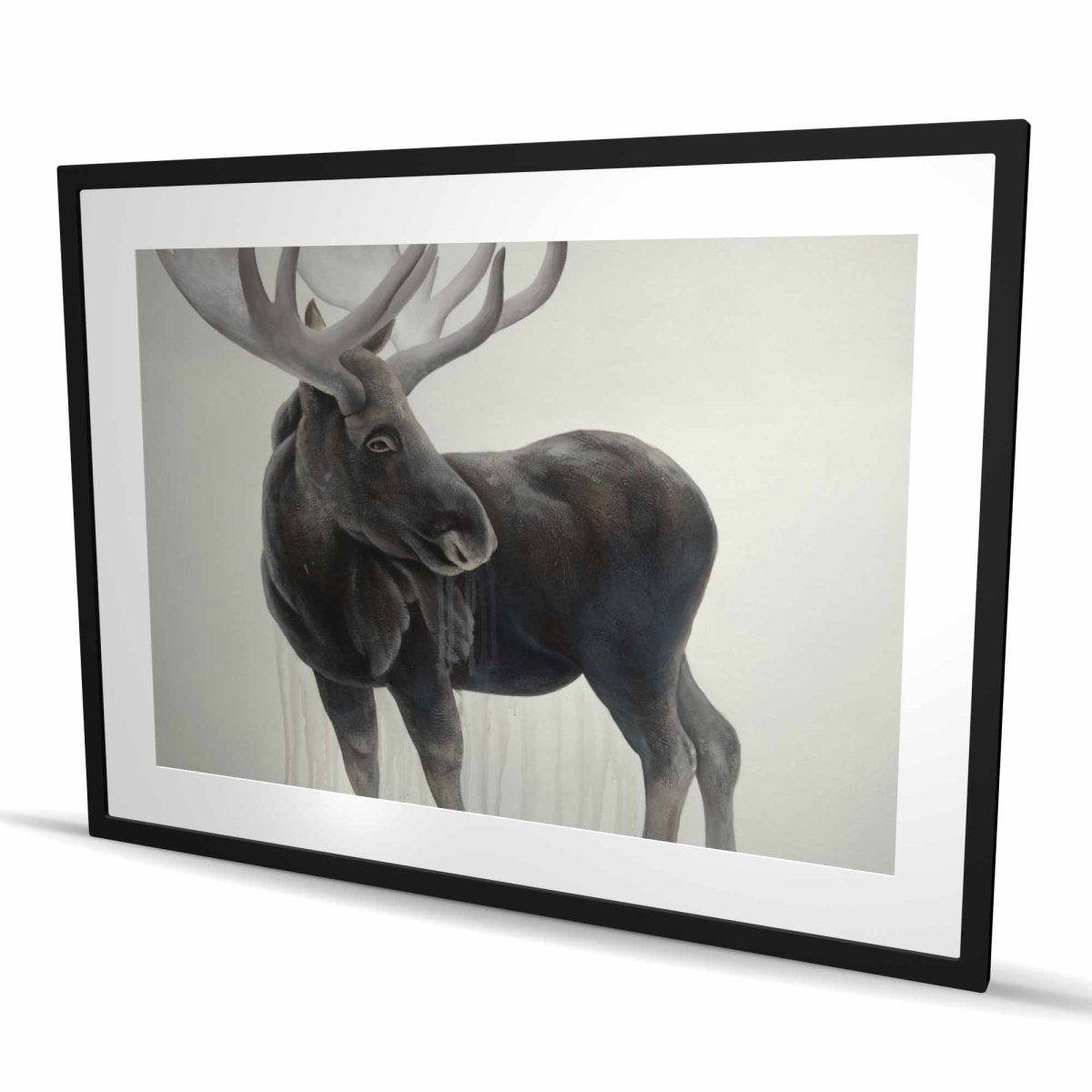 C1FM3648BPPCS1 36 x 48 in. Bull Moose Rustic Framed Matted Print for Home Decor