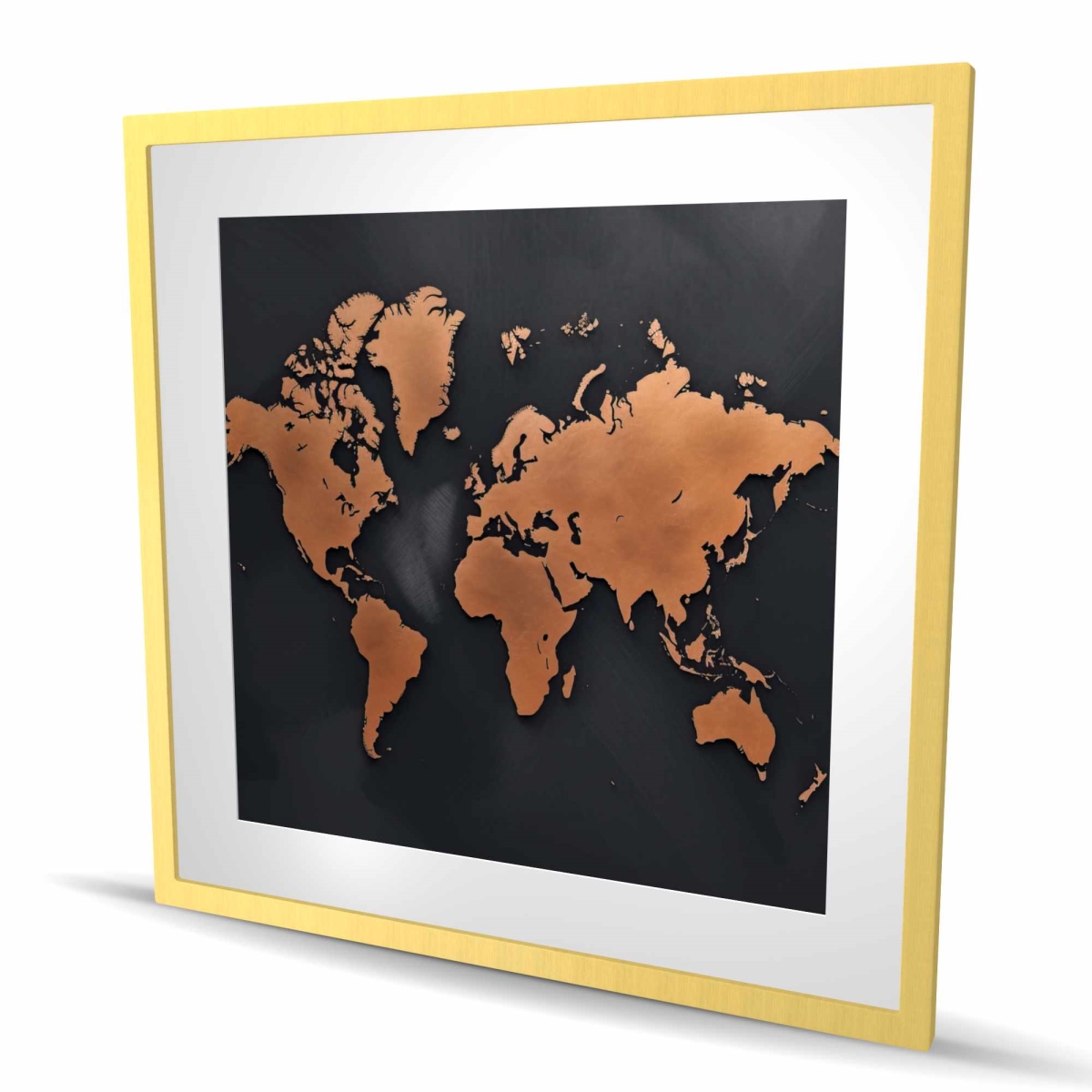 C1FM3636J4E6T4 36 x 36 in. Rusted Map - Blueprints American Framed Matted Print Decor
