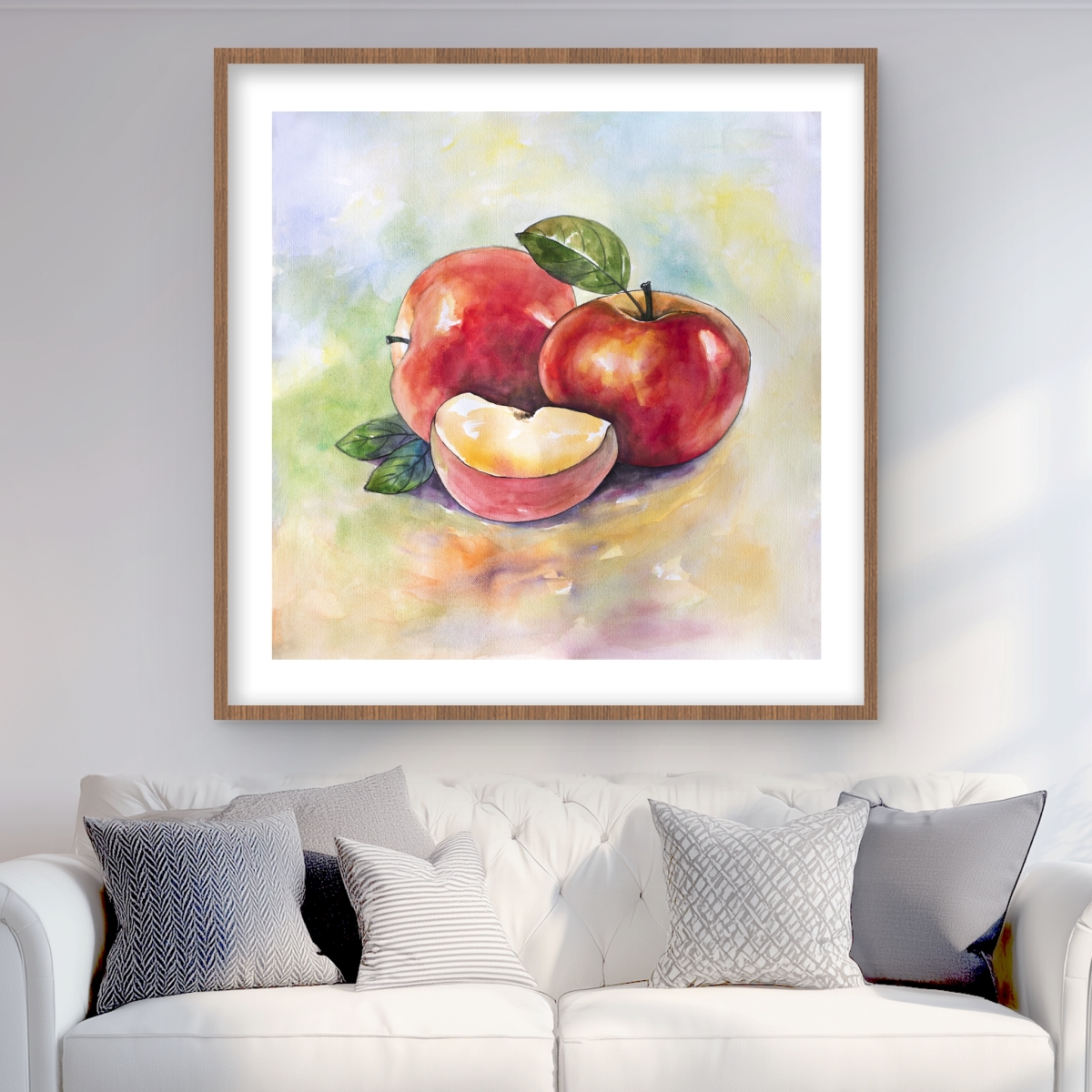 C1FM3636KF8VEP 36 x 36 in. Succulent Apples - Framed Matted Print for Home Decor