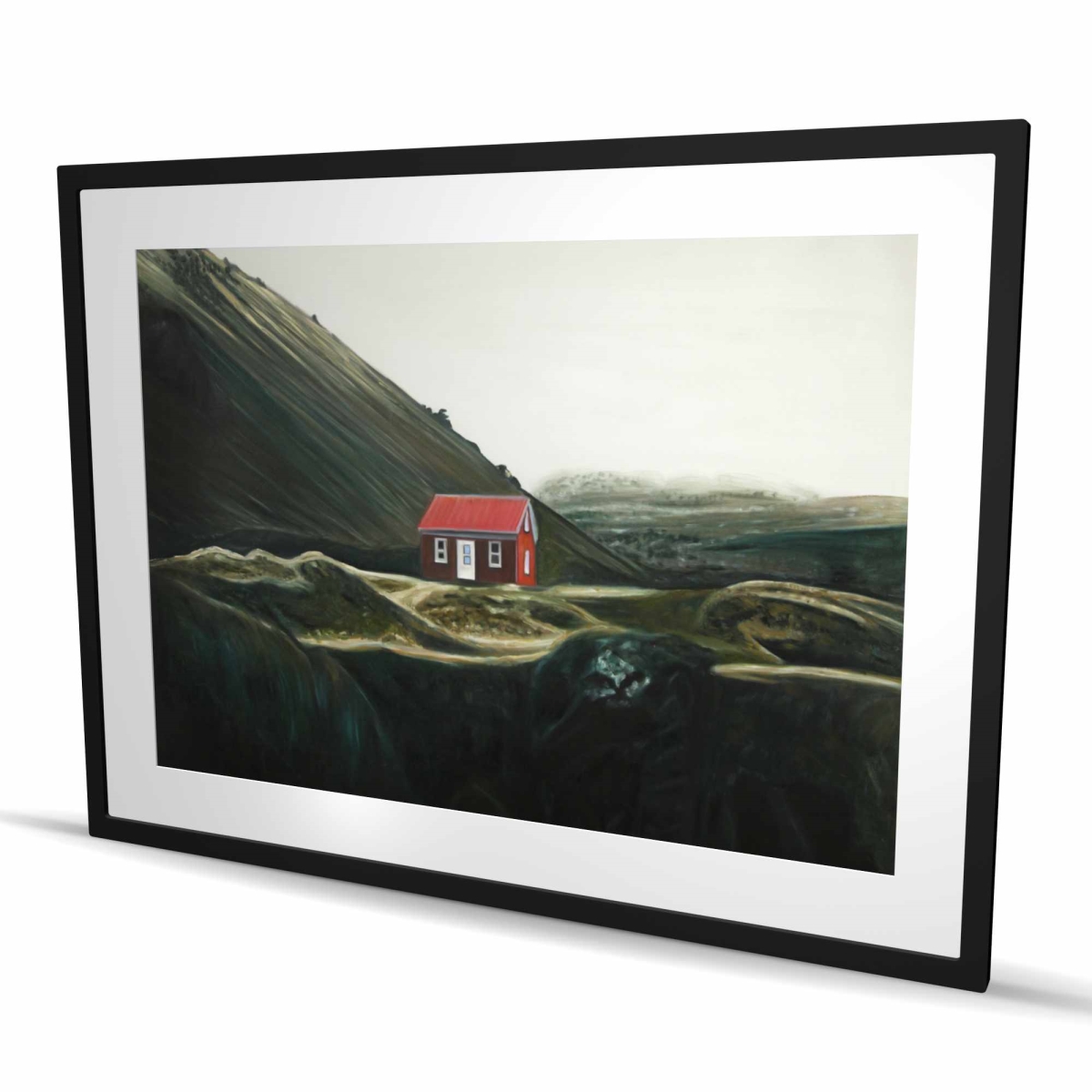 C1FM36488S09FJ 36 x 48 in. Isolated Shack - Rustic Framed Matted Print for Home Decor