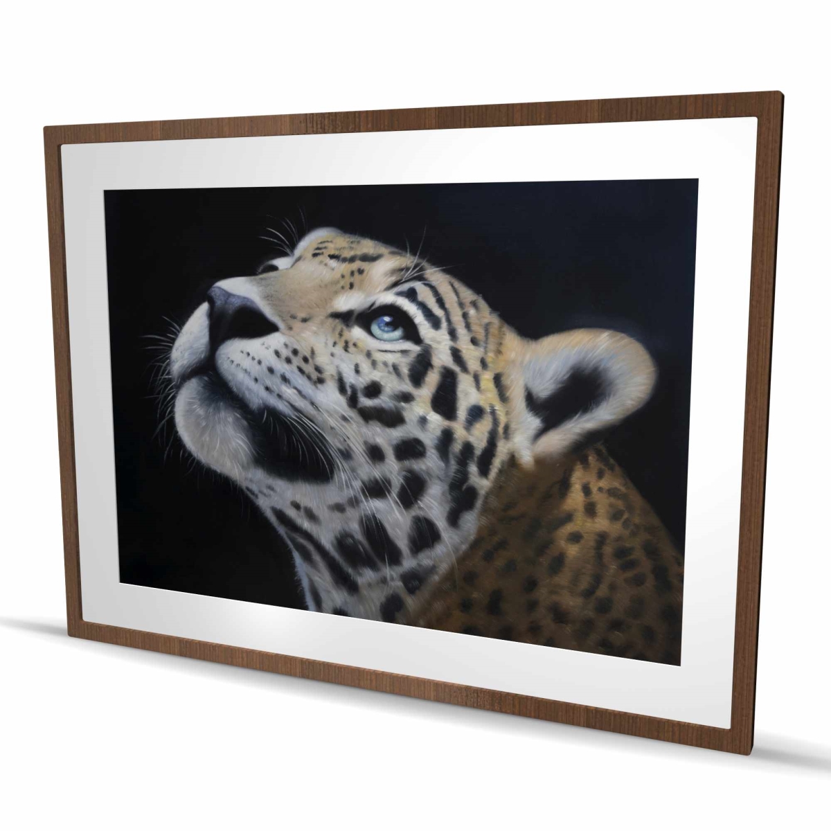 C1FM36489HU3TC 36 x 48 in. Realistic Leopard Face - Framed Matted Print for Home Decor