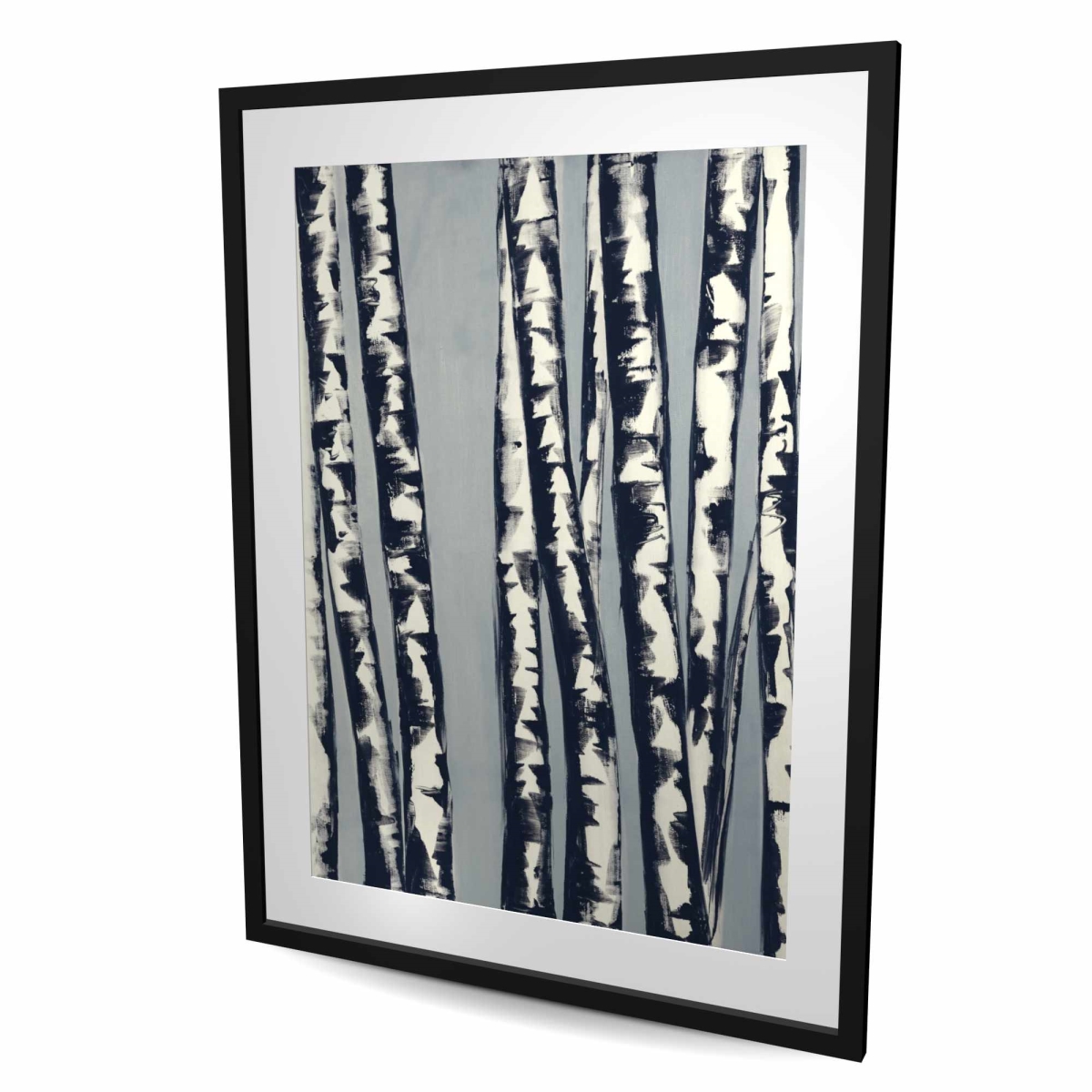 C1FM3648GWXUFS 36 x 48 in. Abstract Birch Forest - Framed Matted Print for Home Decor