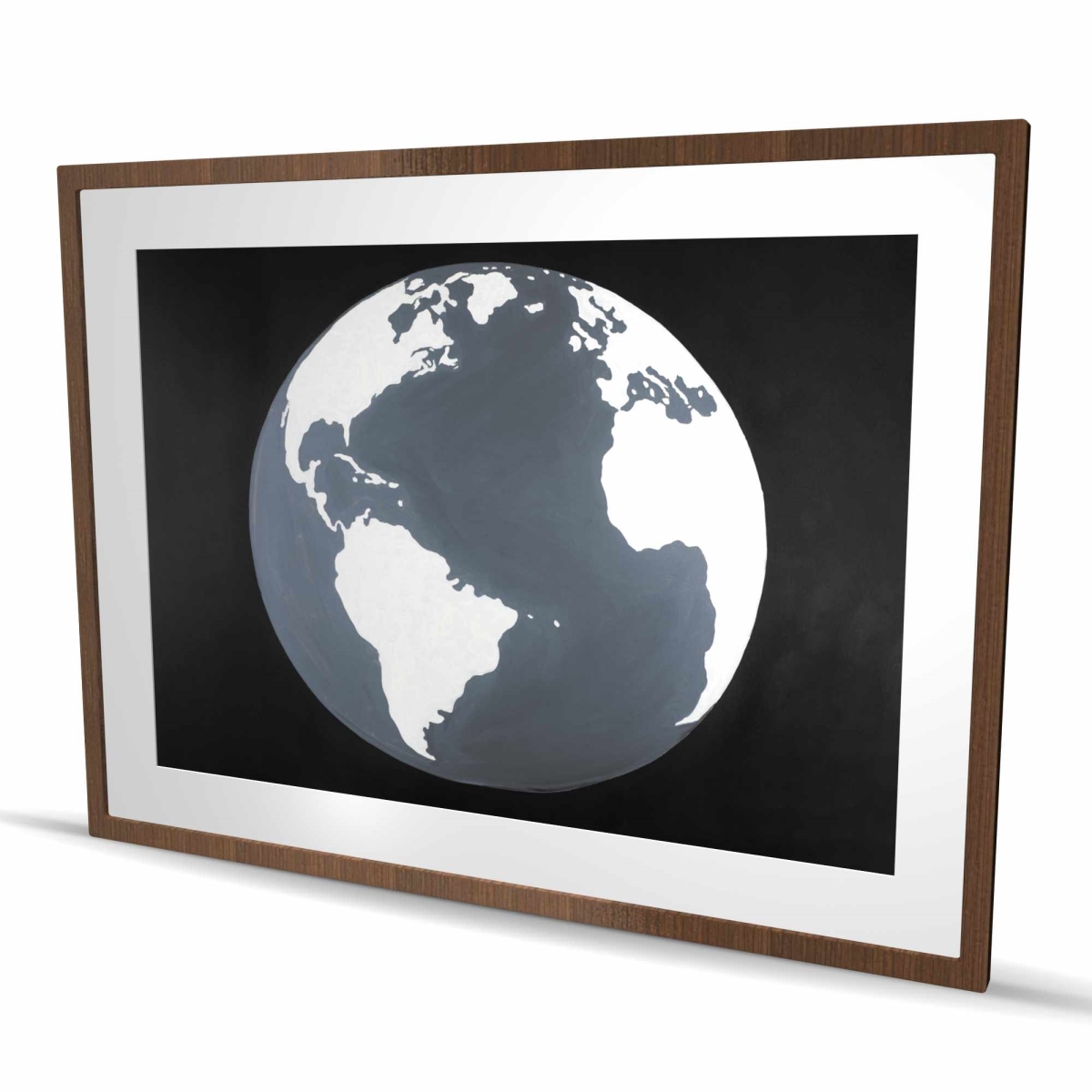 C1FM3648B86Q0U 36 x 48 in. Earth Satellite View - White Scenic Framed Print for Decor